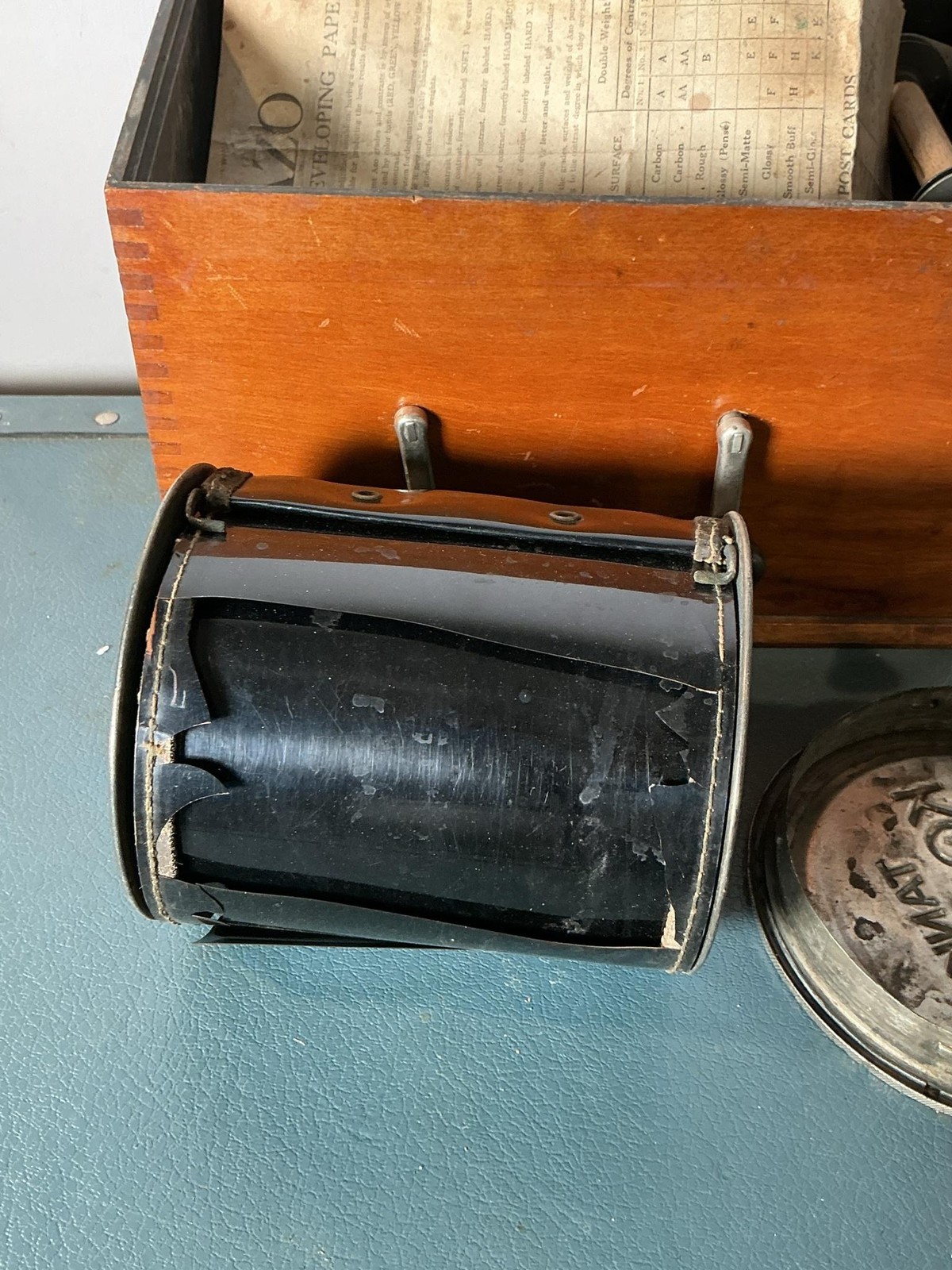 Vintage Kodak Tank Developer Model B 3 1/2 In Film Reel Set Wood Box USA