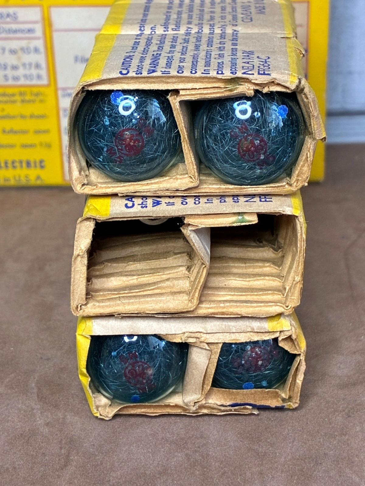 Vintage GE Power Mite M5B Blue Flashbulbs w/ Zirconium Foil ~ NOS ~ 10 Bulbs