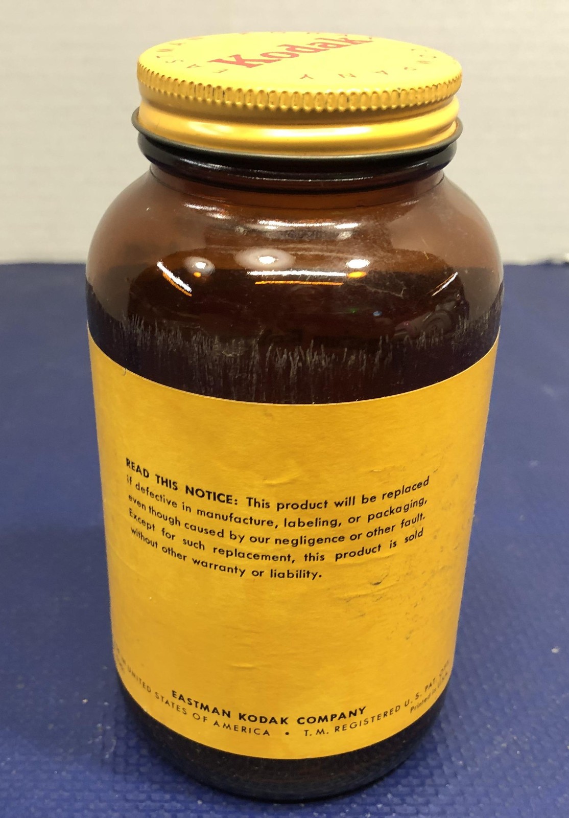 Kodak Potassium Dichromate Brown Amber Glass Jar Bottle 1 LB vintage camera