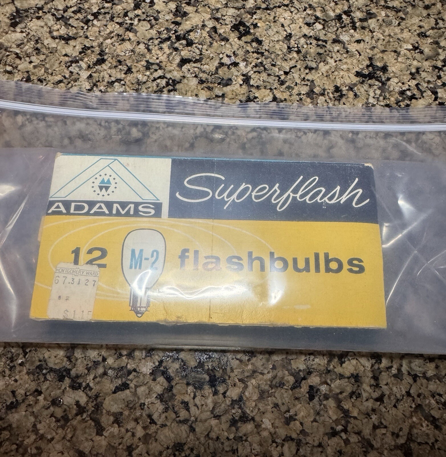 Vintage Box of 12 Adams Superflash M-2 Flashbulbs In Original Packaging