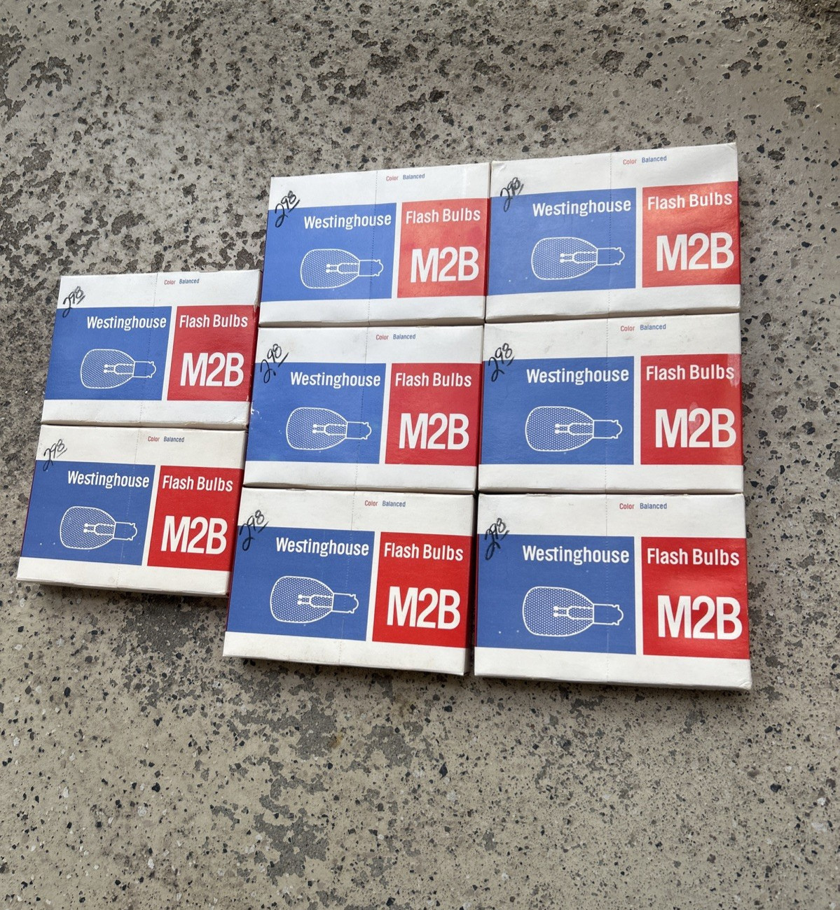 Vintage WESTINGHOUSE FLASH BULBS M2B, 12 Bulbs Per Pack-8 PACKS (b5)