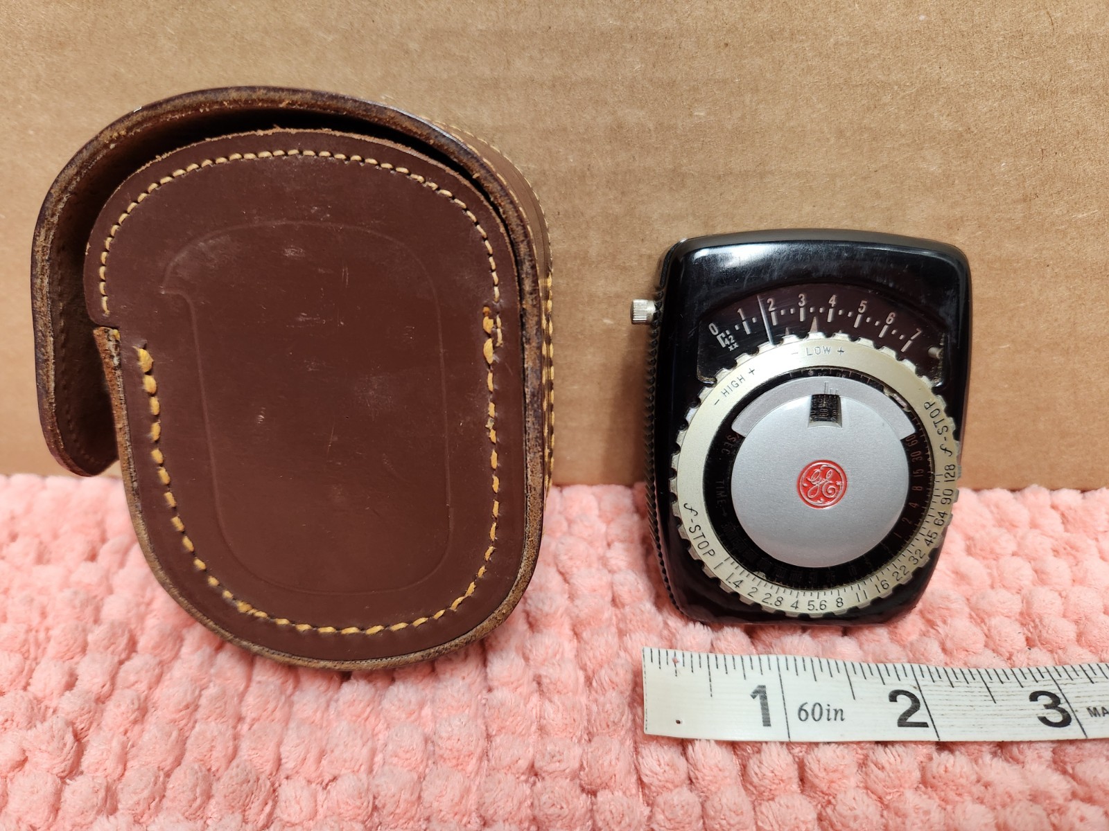VTG General Electric Exposure Meter Type PR-1 For Film or Plates w/ Leather Case