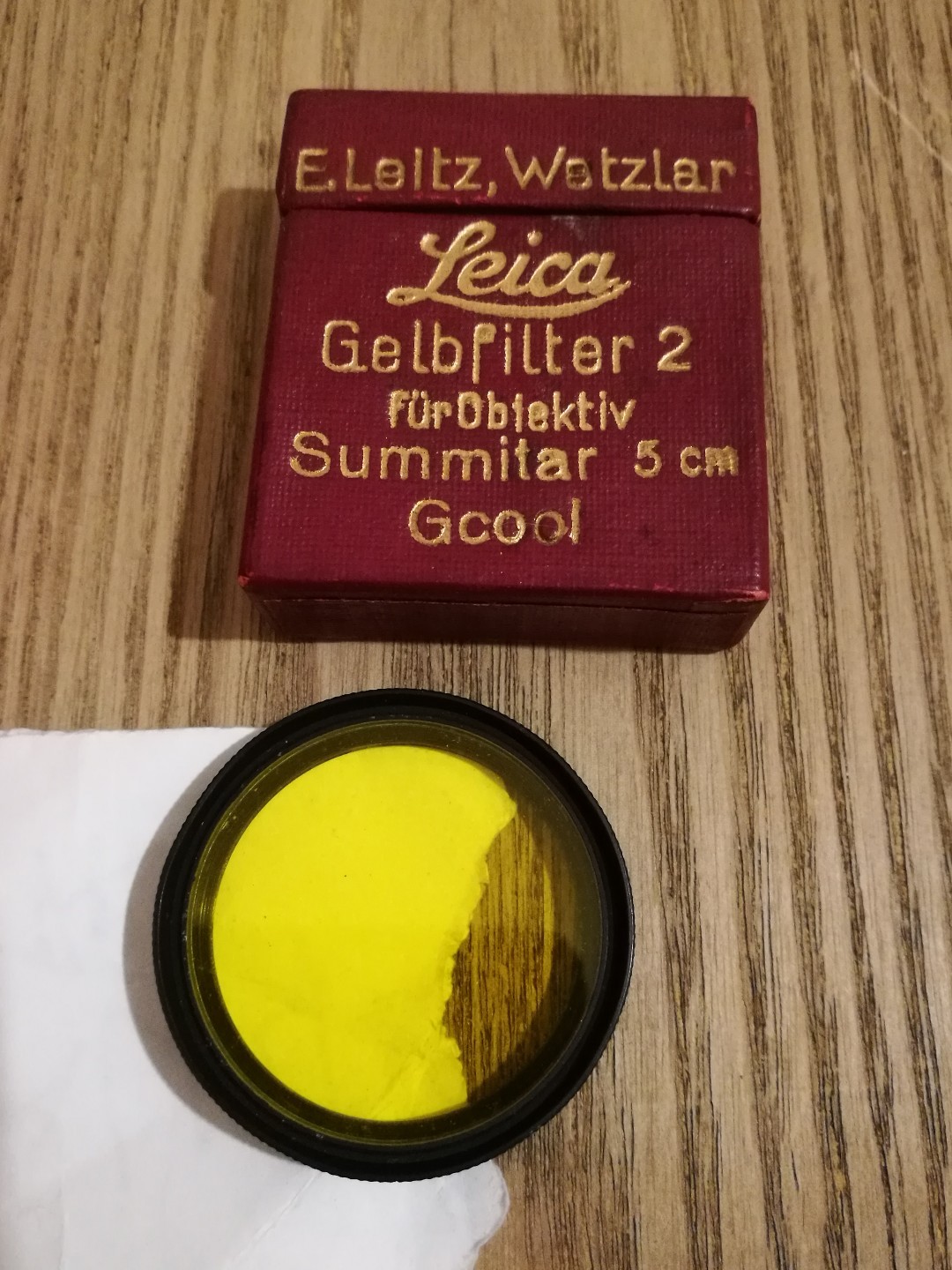 Leica Ernst Leitz summitar Wetzlar filter.Leica Yellow no summilux summicron