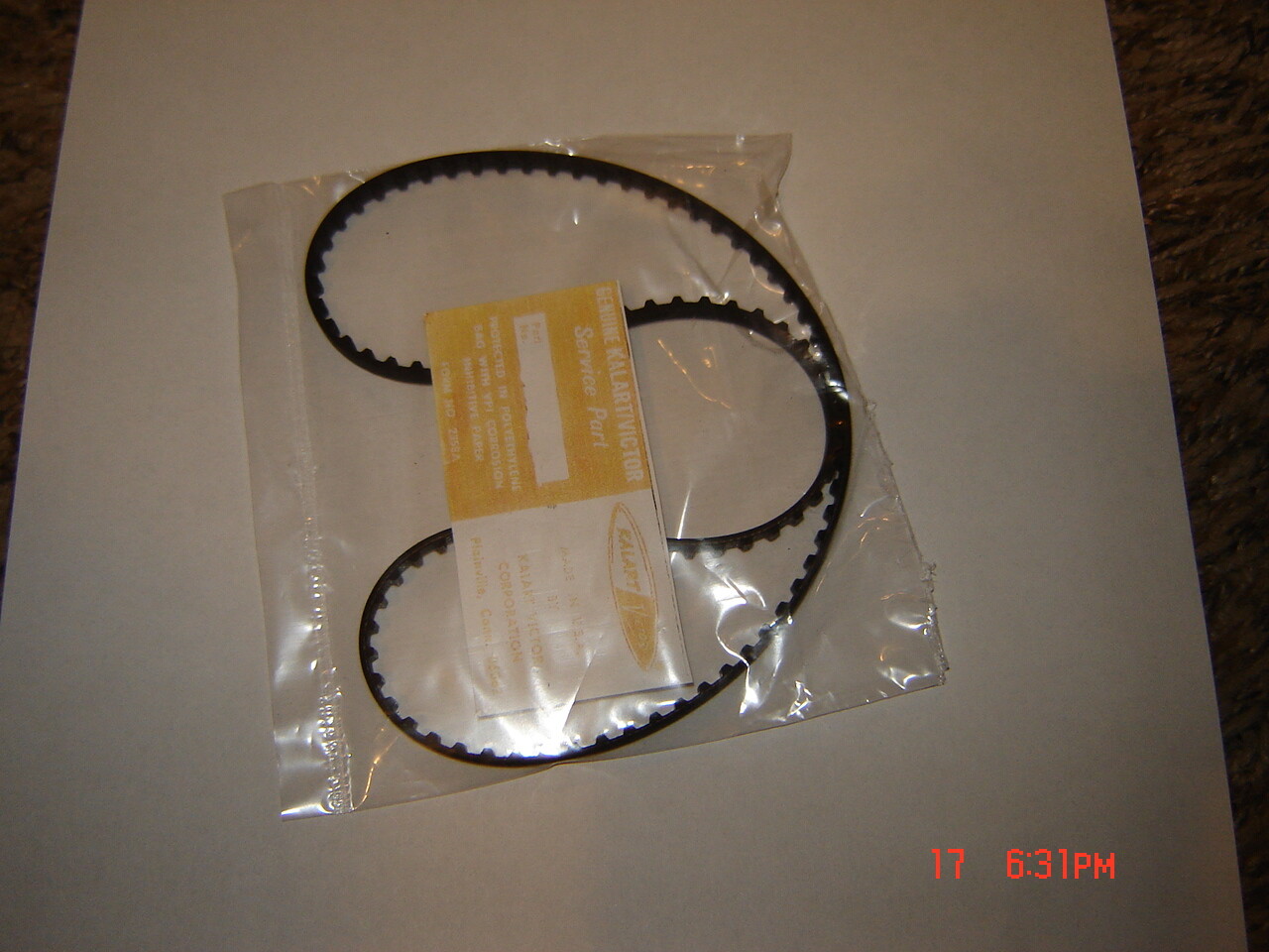 16mm Victor-Kalart 90-12 Projector Belt,2 ARM Belts,Kalart Teethed Arm Belts,NEW