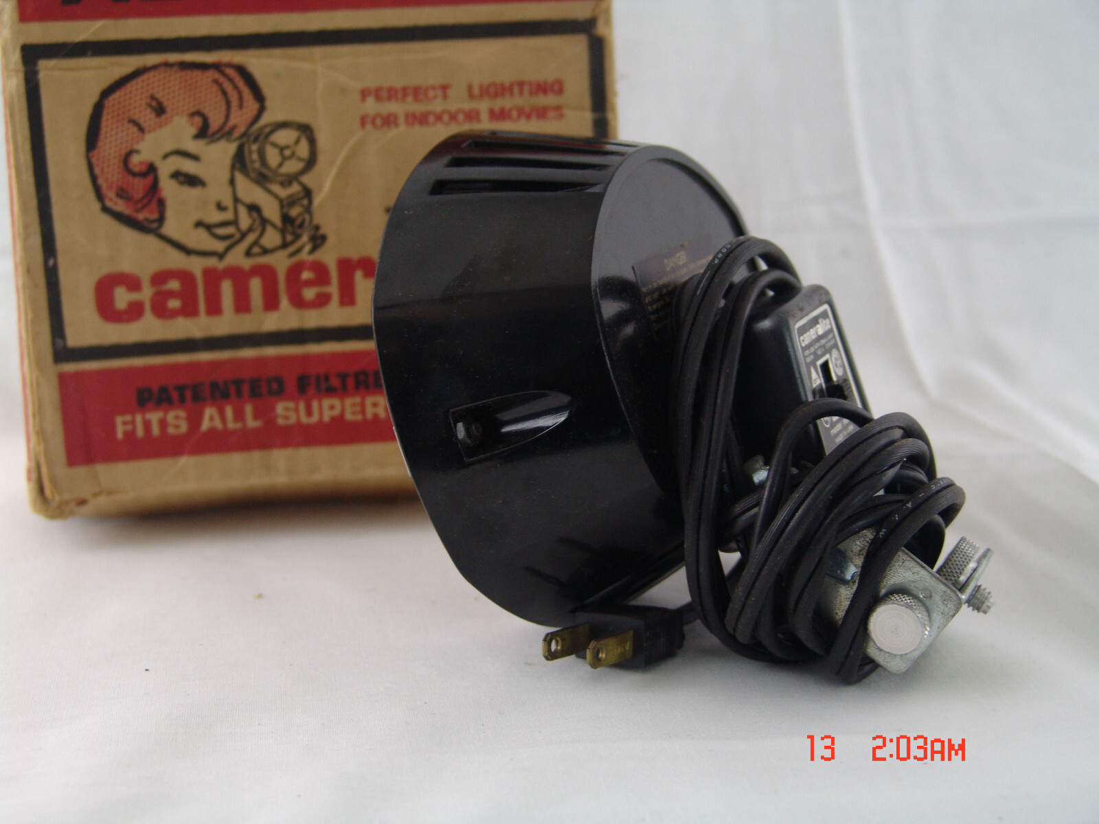 VINTAGE ACME-LITE Topmount Cameralite 91 Movie Camera Light- FITS ALL SUPER 8