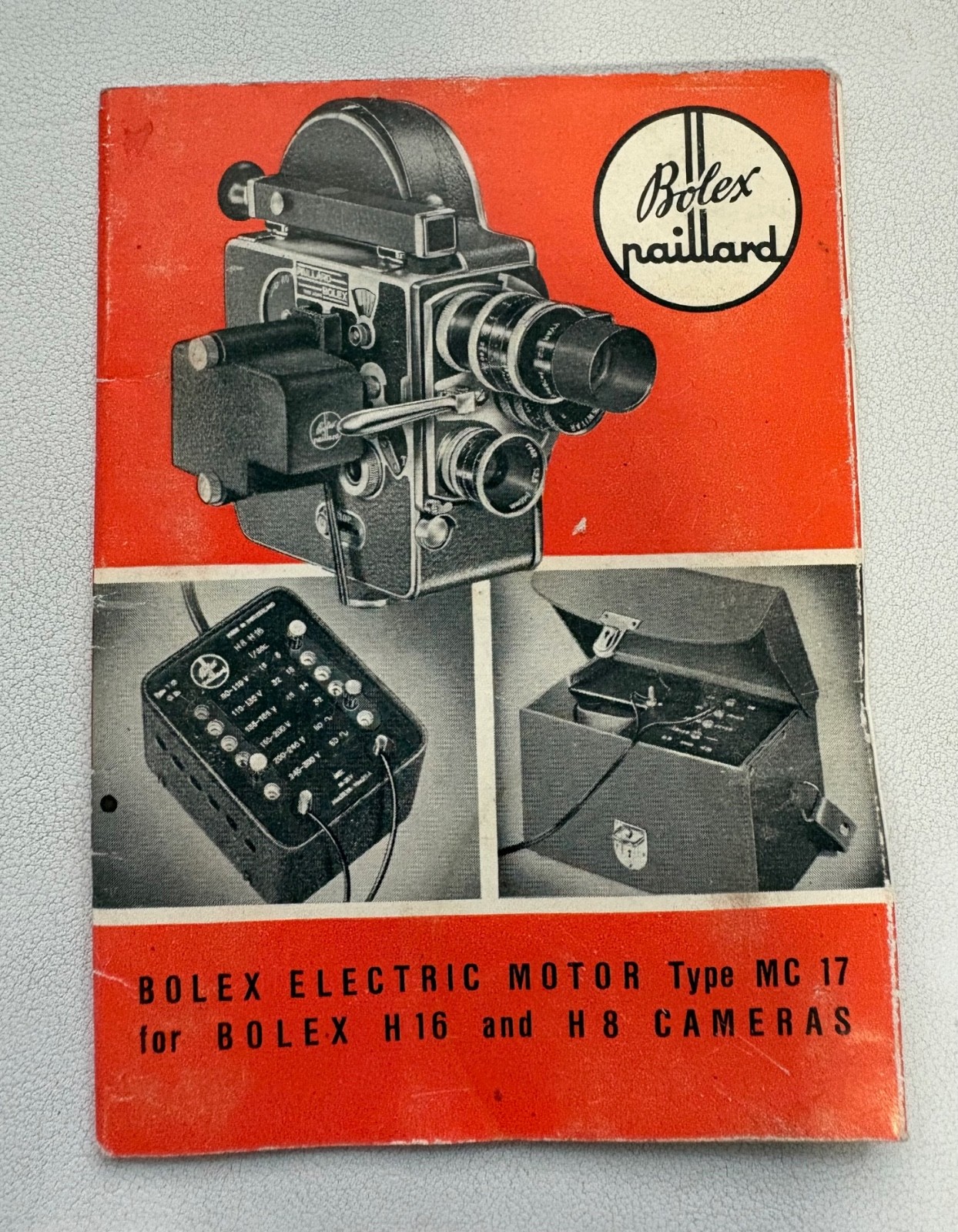 RARE BOLEX ELECTRIC MOTOR MC-17 MANUAL for 16mm movie camera