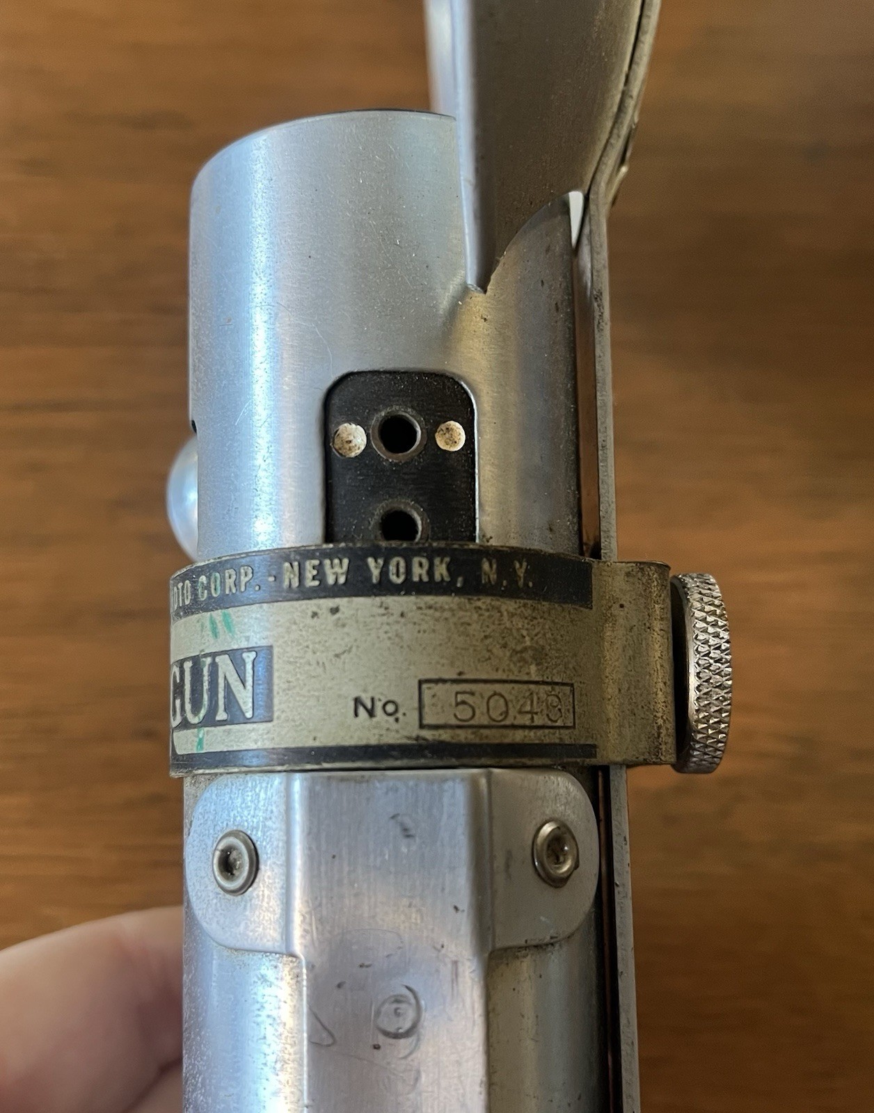 Antique Camera Chrome Flashgun by the Abbey, Made in USA, No. 5048