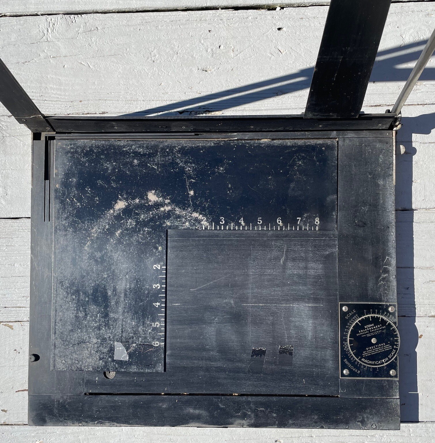 Vintage Mid-Century Kodak Enlargement Exposure Calculator & Measuring Tray