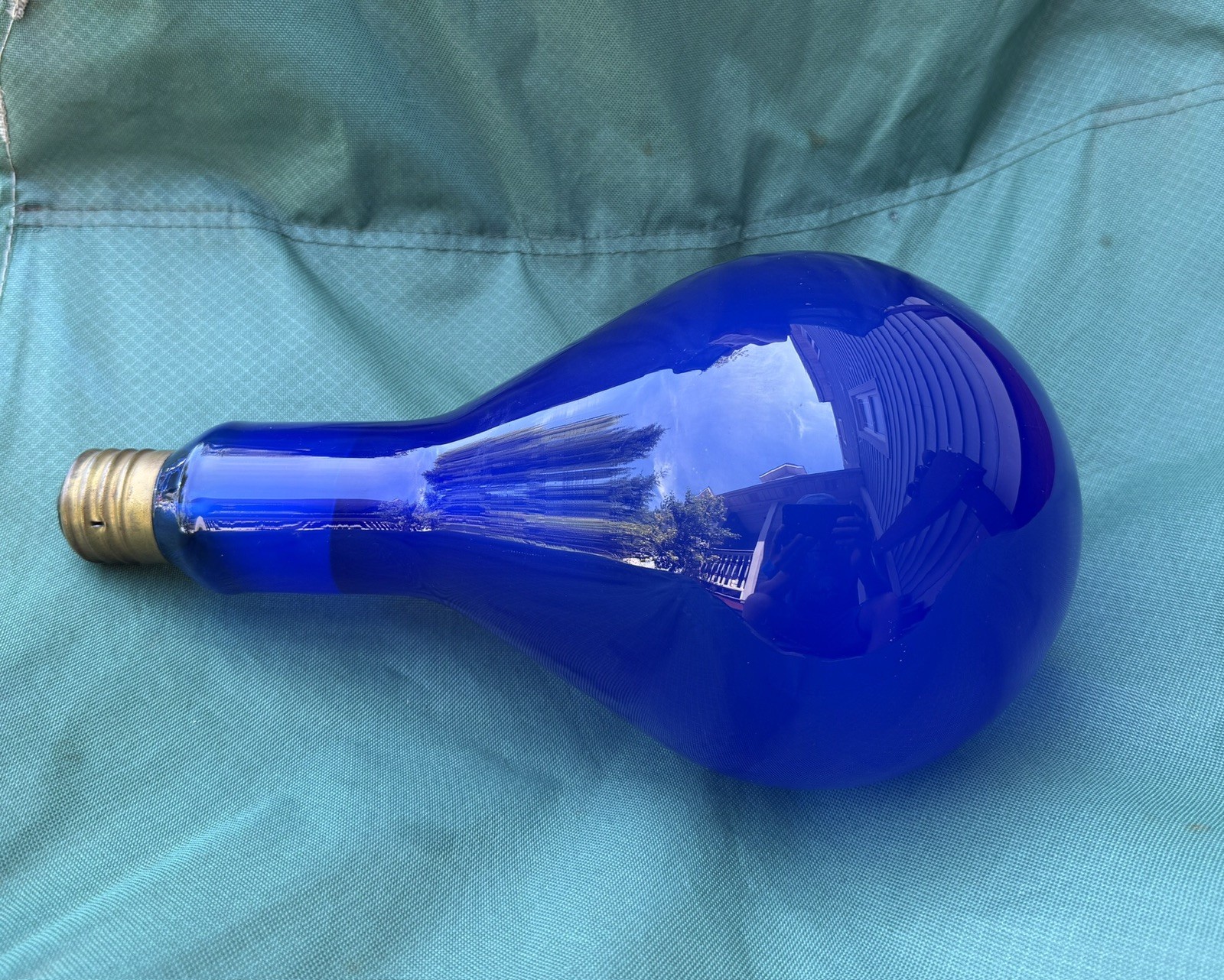 Vintage Large GE 1000 Watt Light Bulb photo Cobalt Blue DKE