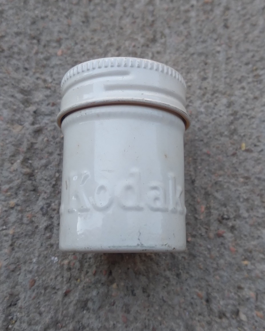 Vintage Metal Kodak 35mm Film Can Tin Holder White