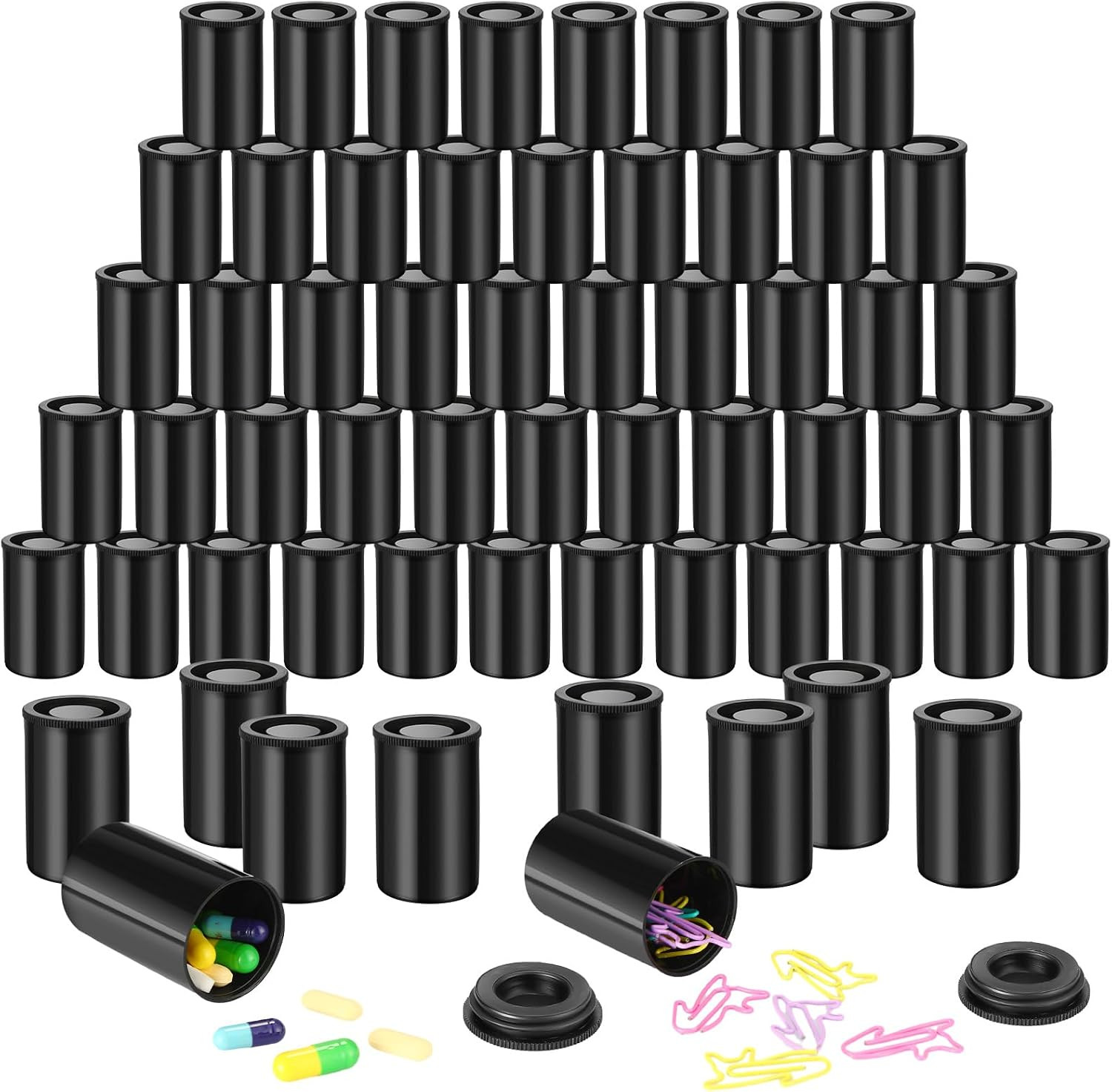 200 Pcs Plastic Film Canister Holder 35 Mm Empty Camera Reel Containers Storage
