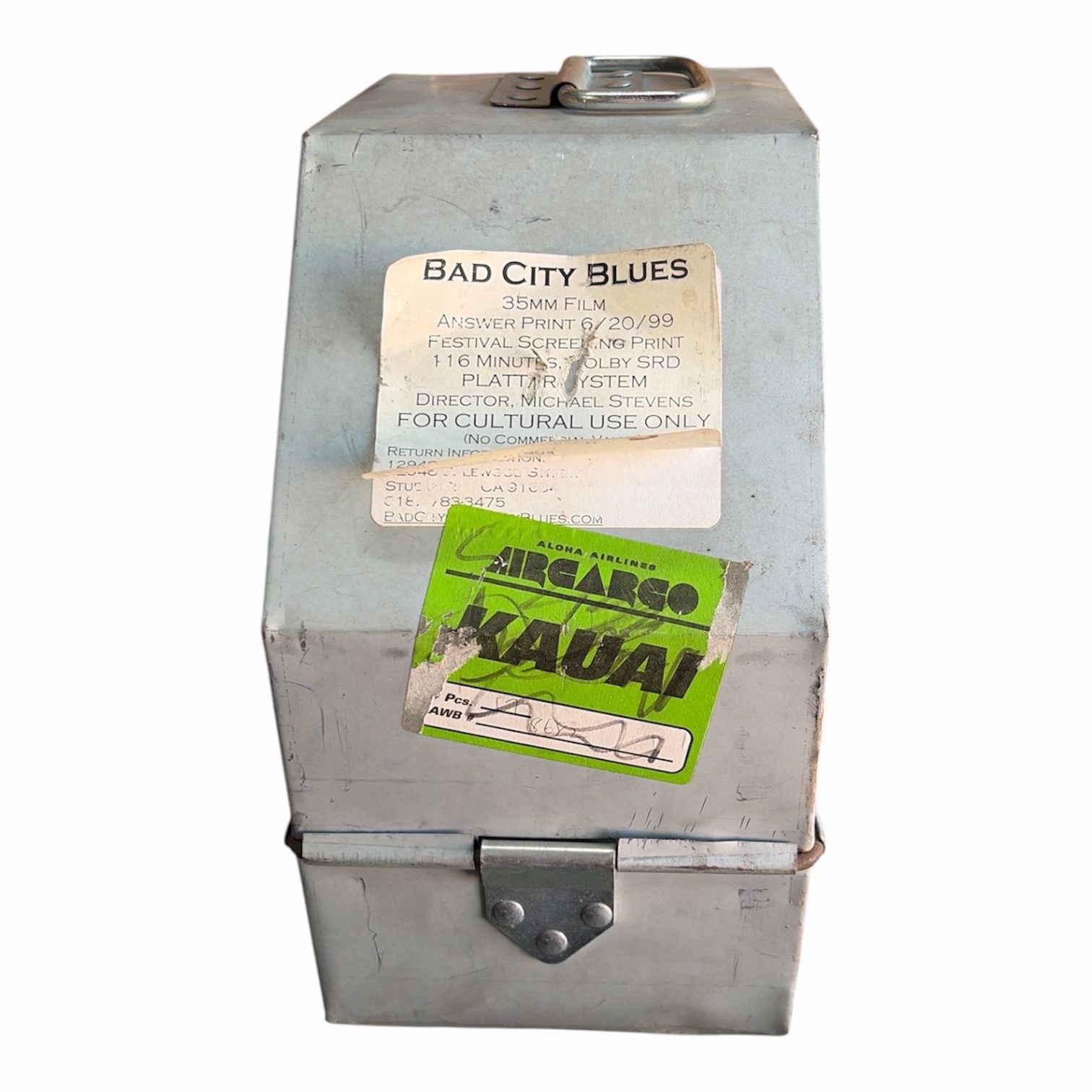 Vintage Hollywood Film Co 35mm Movie Reel Can Technicolor Bad City Blues