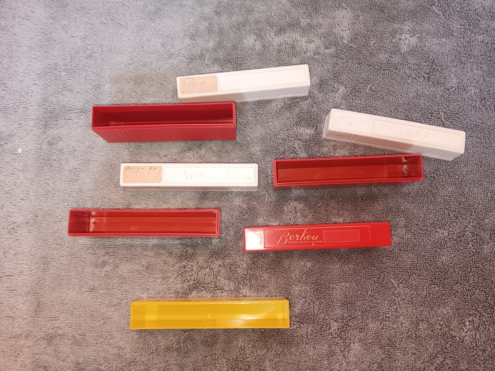 Estate Lot of 11 Vintage Kodak and Ansco Film Canisters Plus 4 Plastic Slide Tr