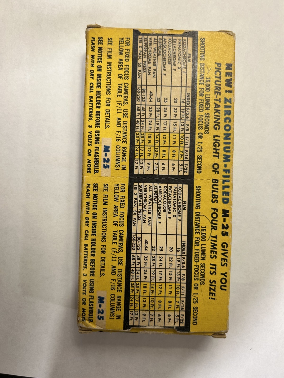 Vintage Sylvania Blue Dot Press M 25B Flashbulbs Box of 12 in original packaging
