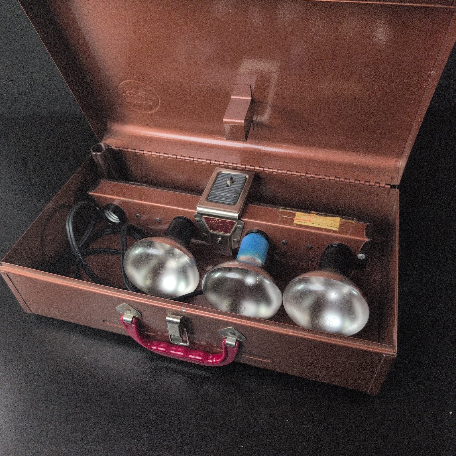 Vintage Acme Lite Mov-E-Lite R4 Portable Movie Light Kit Case Chicago 3 Lamps