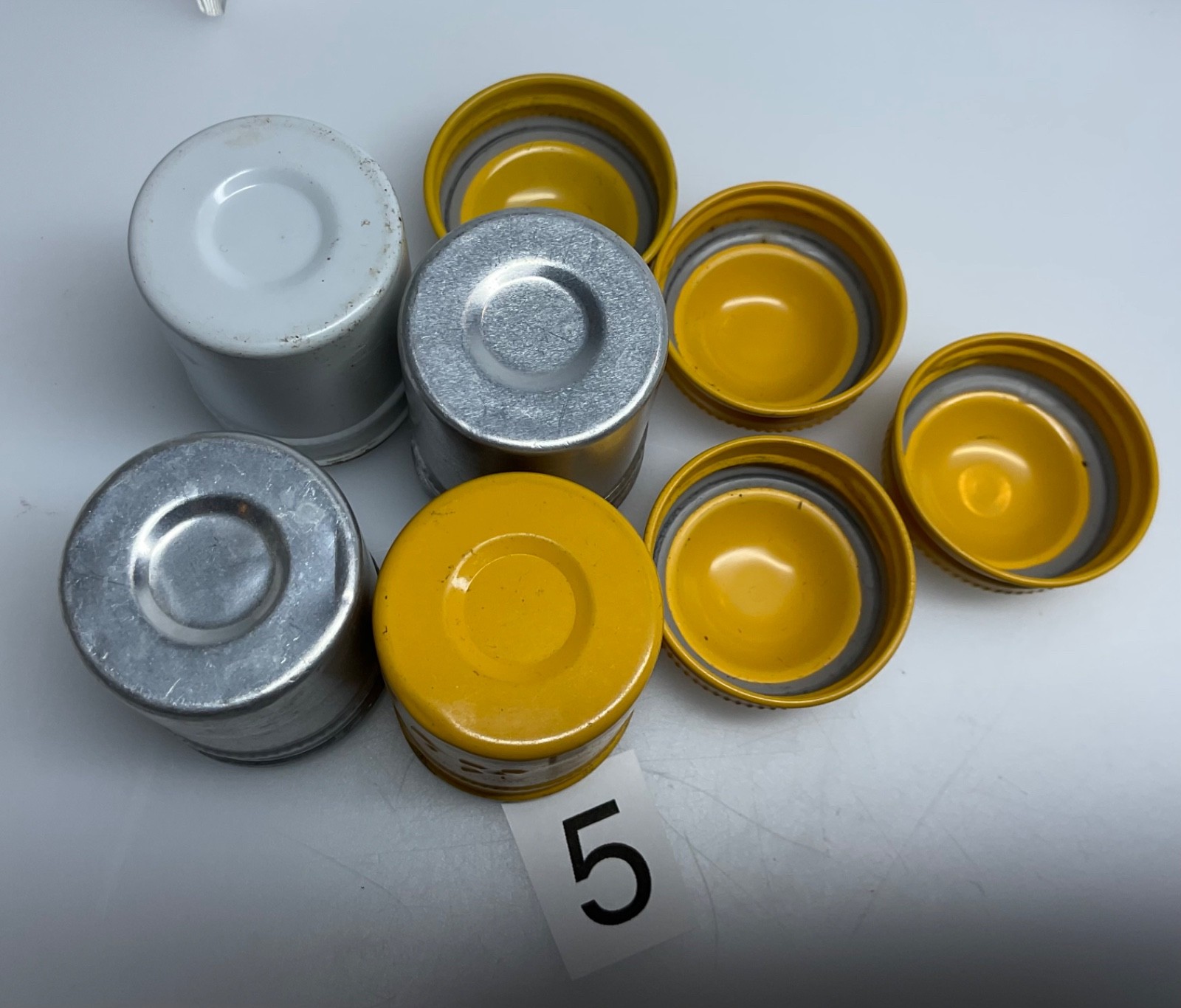 4 VTG Lot Kodak 35mm Film Roll Embossed Container Metal Tin Can Canister yellow
