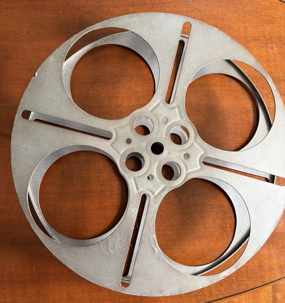 2 Metal Film Reels Home Cinema Equipment/ Home Decor 1st 13.5“ X 2“ & 2nd 9”X2”