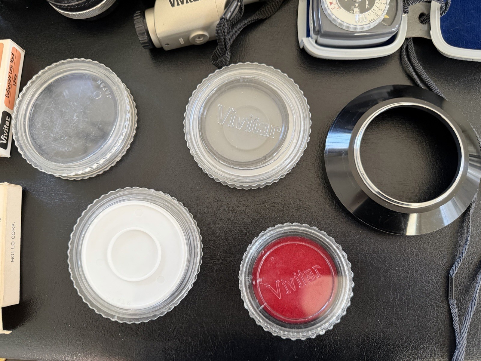 Vintage Camera Lenses Flashes And Filter. Konica Miida And More.