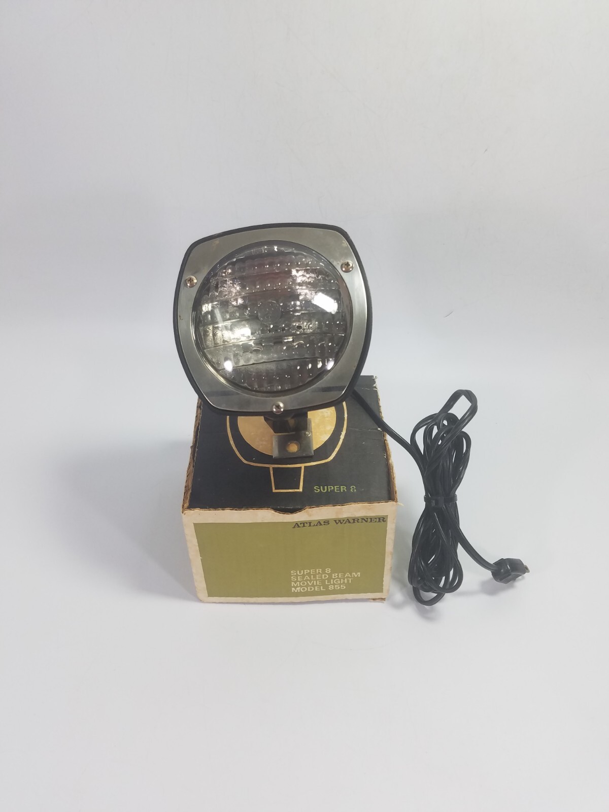 Atlas Warner Super 8 Sealed Beam Movie Light Model 855 Excellent Vintage Cond