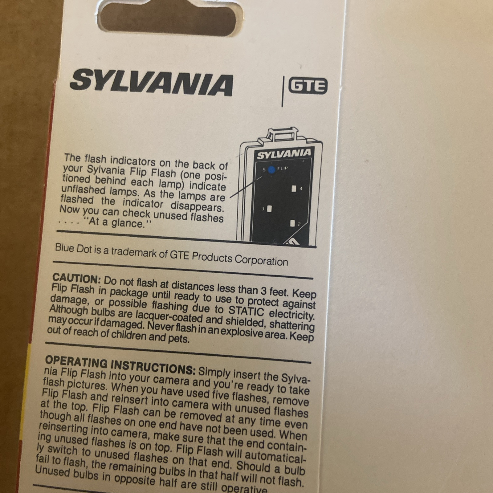 Sylvania Blue Dot Flip Flash Super 10 Flashes | NOS, For Flipflash Cameras