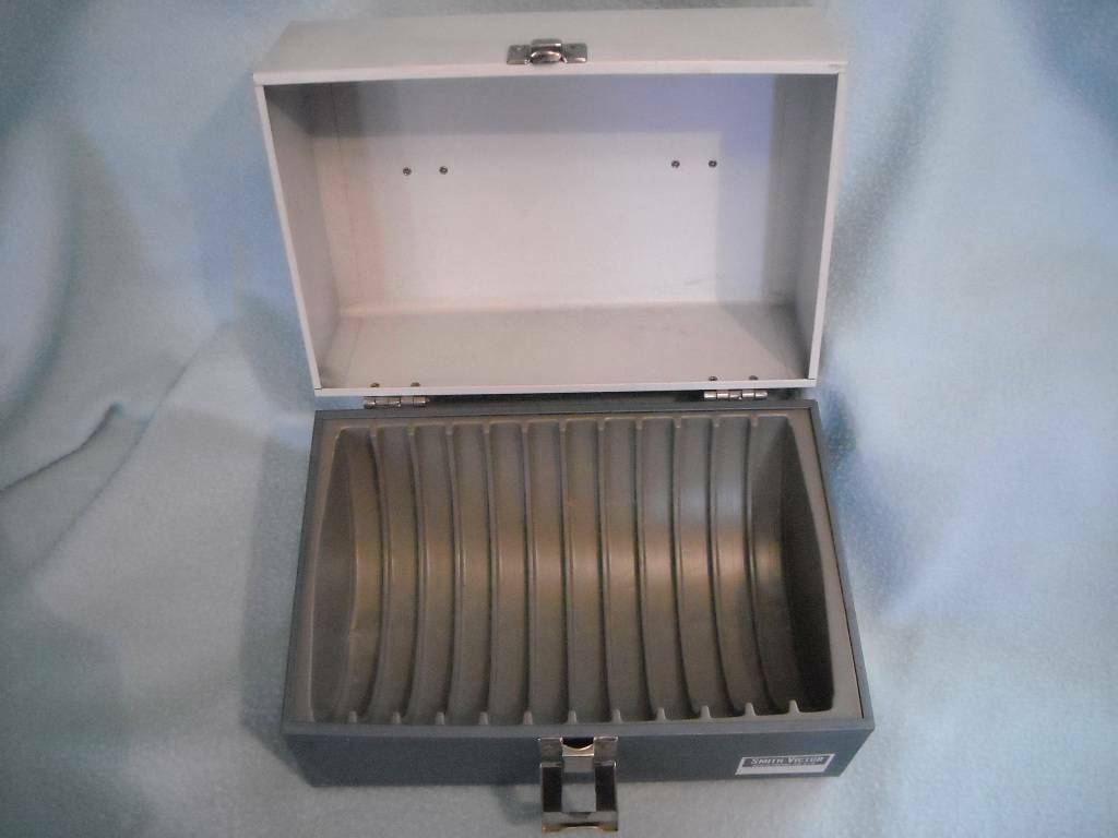 Smith Victor Home Movie 12 Reel Storage Carry Metal Case Vintage