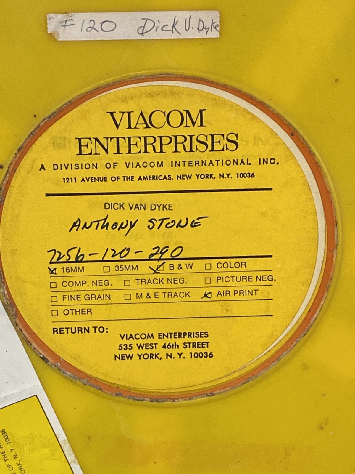 Vintage CBS Television Show Dick Van Dyke Show 16MM Empty Reel And Case