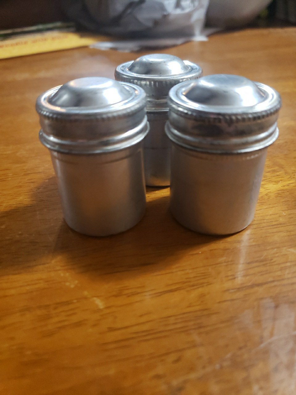 Lot of 3 – Vintage 35mm Aluminum Film Canisters – Unbranded, With Metal Top READ