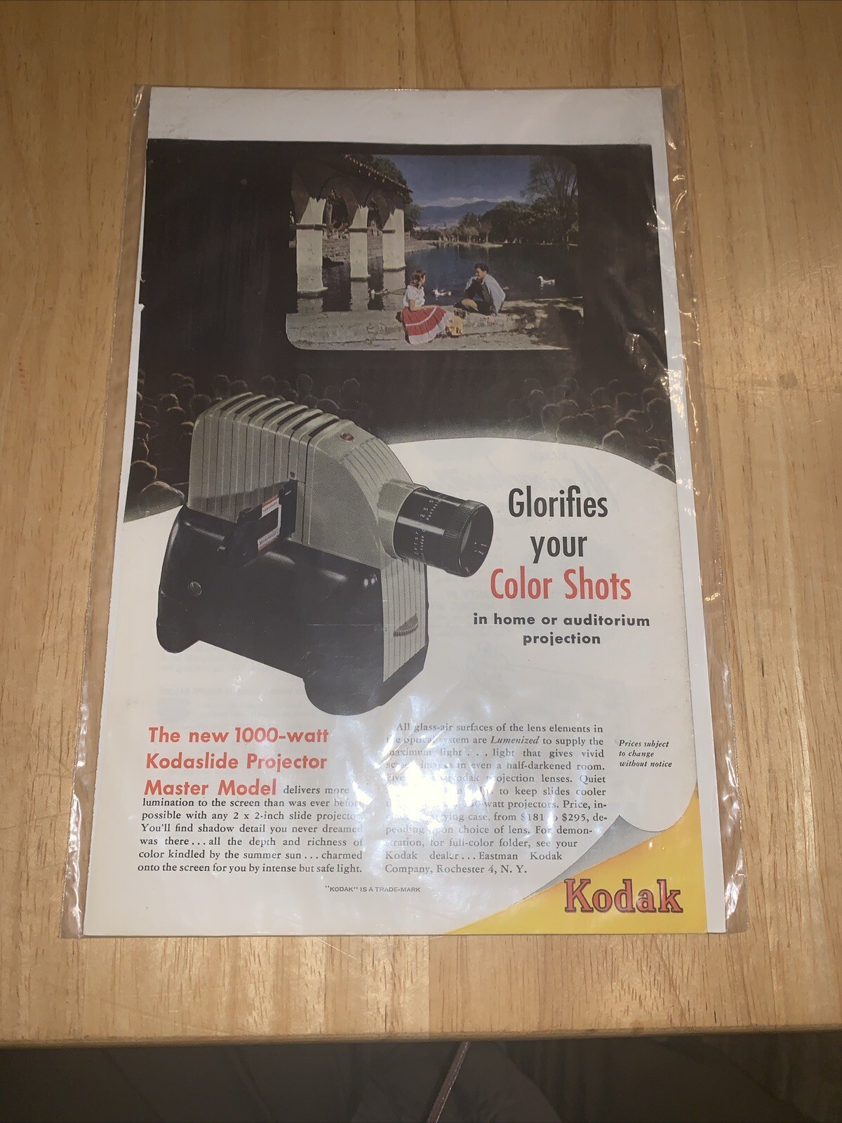 1948 vintage original color ad Kodak Kodaslide Projector Master Model (AD ONLY)