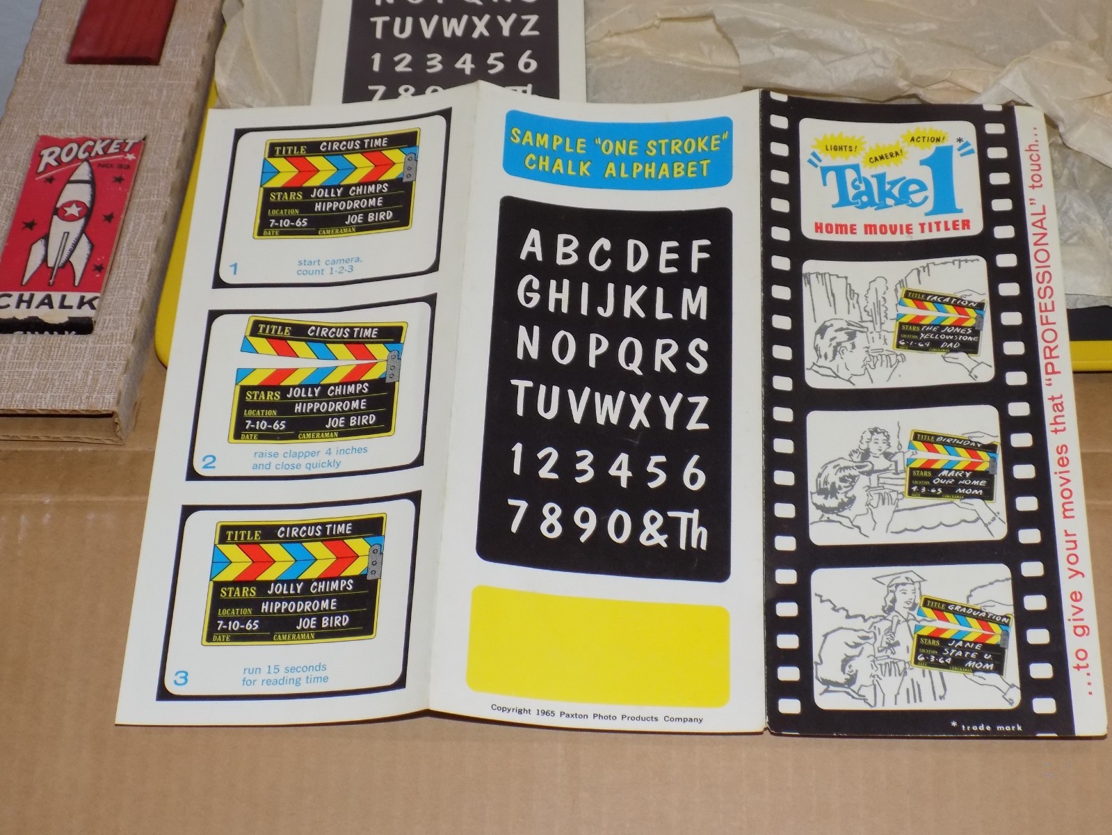 Vintage Lights Camera Action Home Movie Titler NOS in Box!.