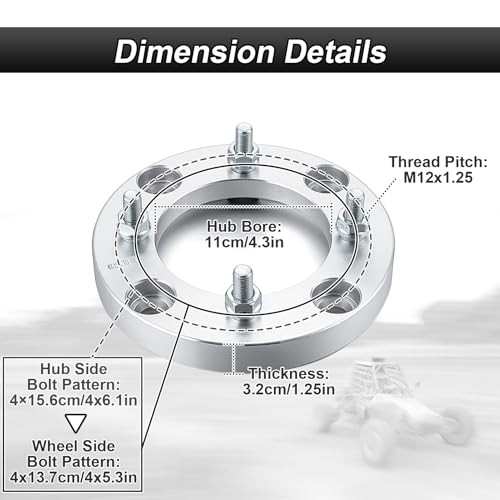 2PCS 1.25″ Wheel Spacer Adapters 4x156mm to 4x137mm Compatible with Polaris