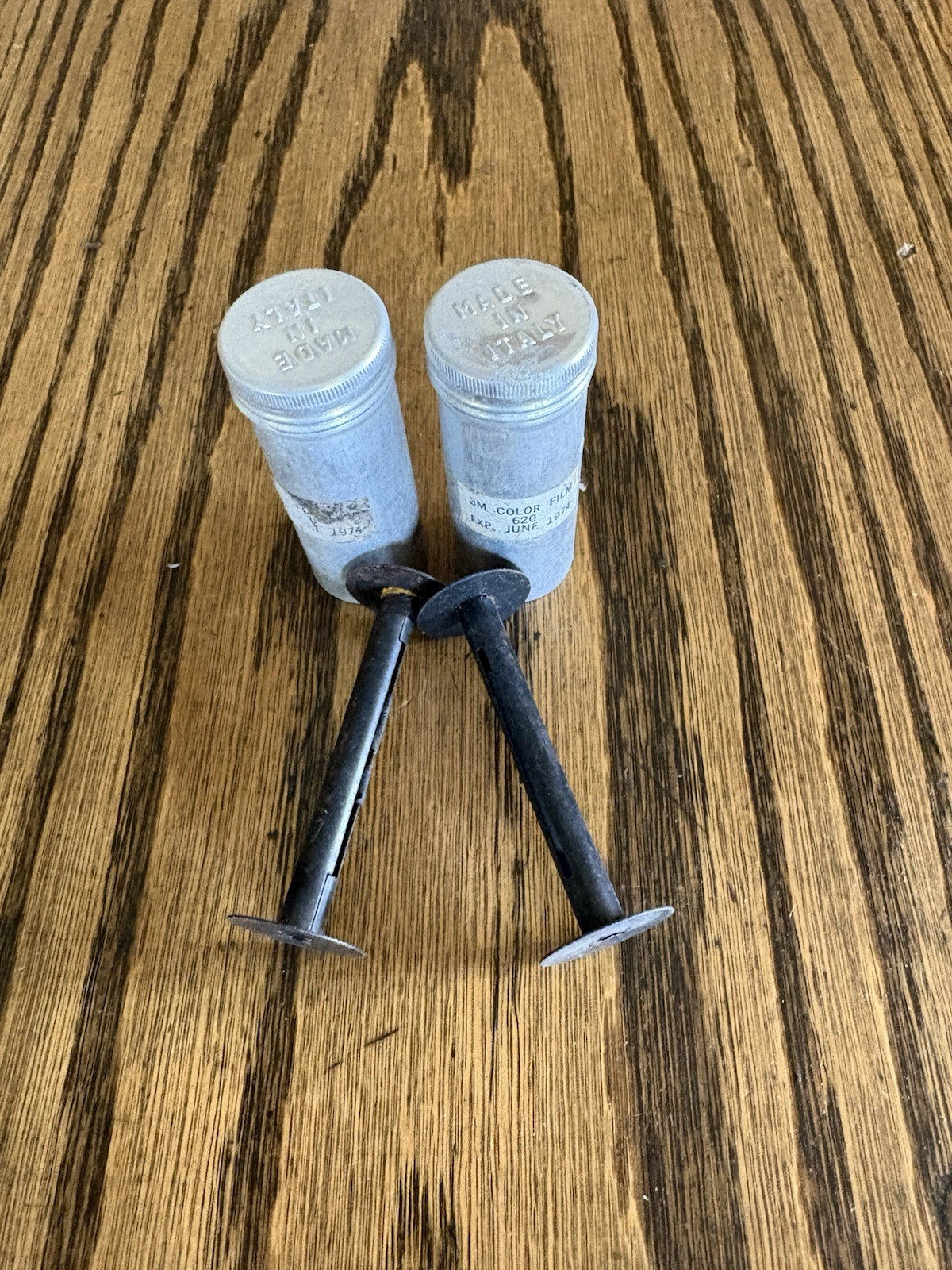 Vintage Aluminum 620 Film Canisters W / Spools Lot Of 2