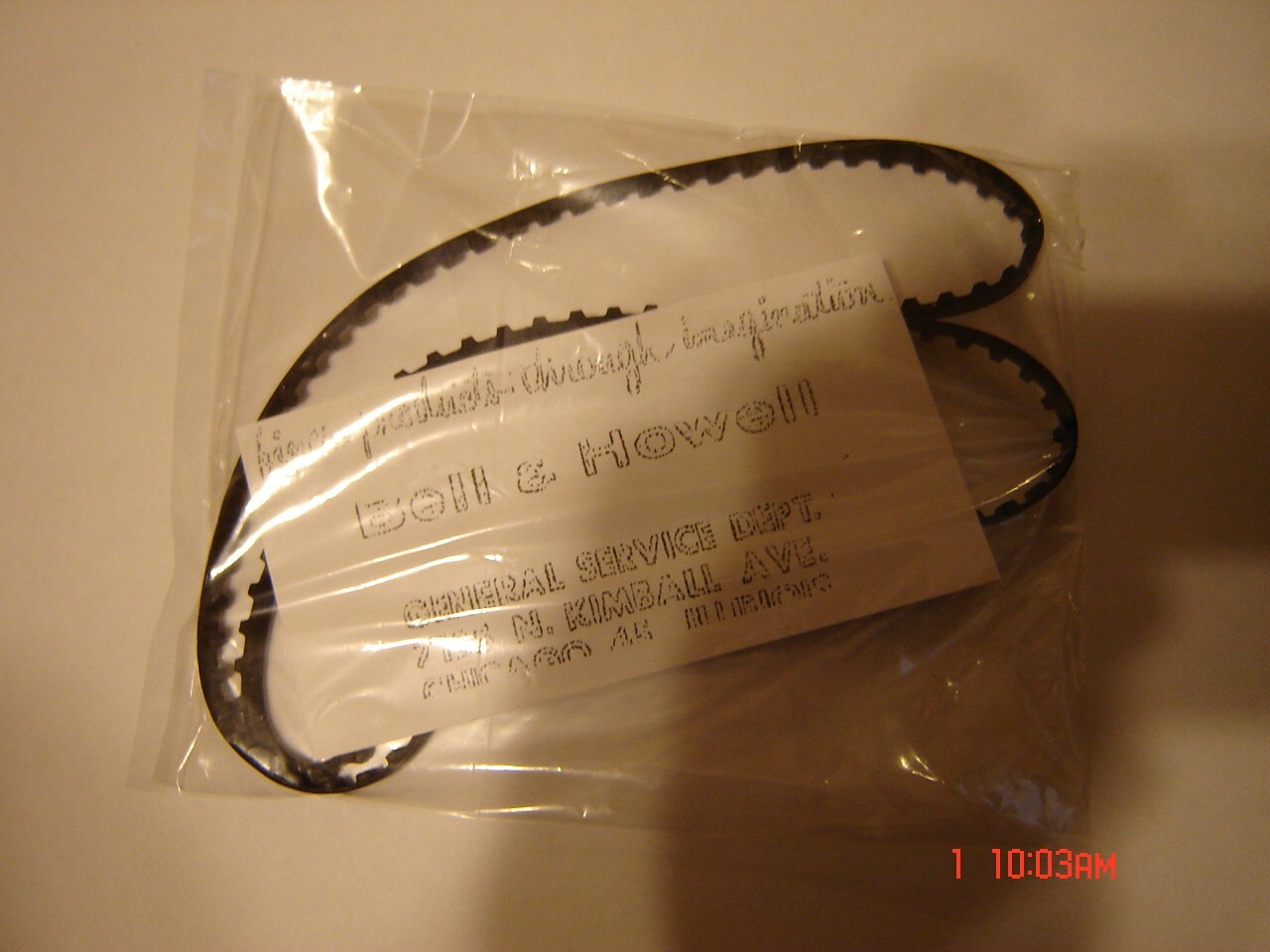 16mm Bell & Howell 31342 Belt, B&H #31342 B & H Teethed Belt, 1 Long Belt, New