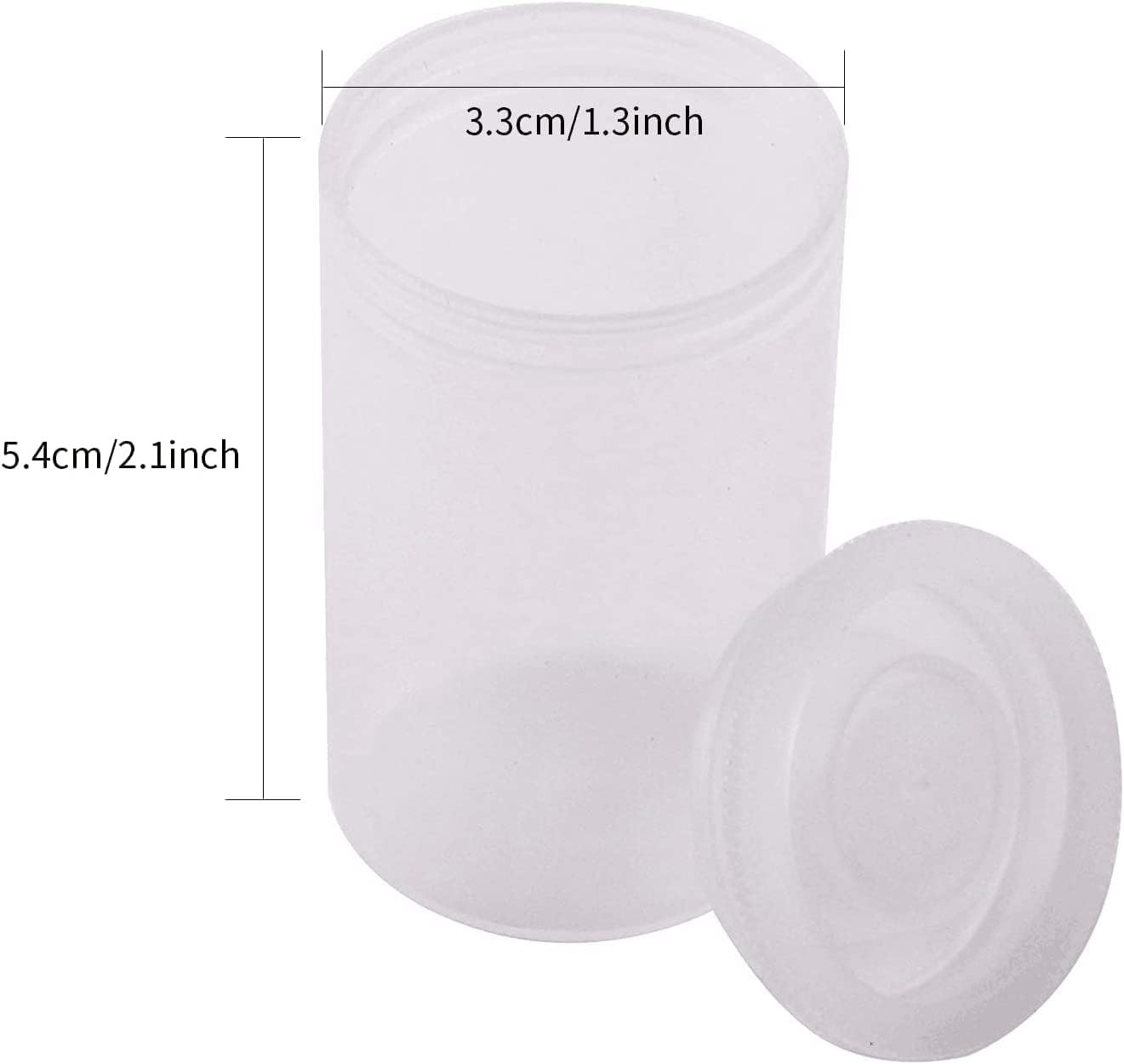 Lightweight 35mm Film Canisters with Lids – 10 Clear Storage Containers