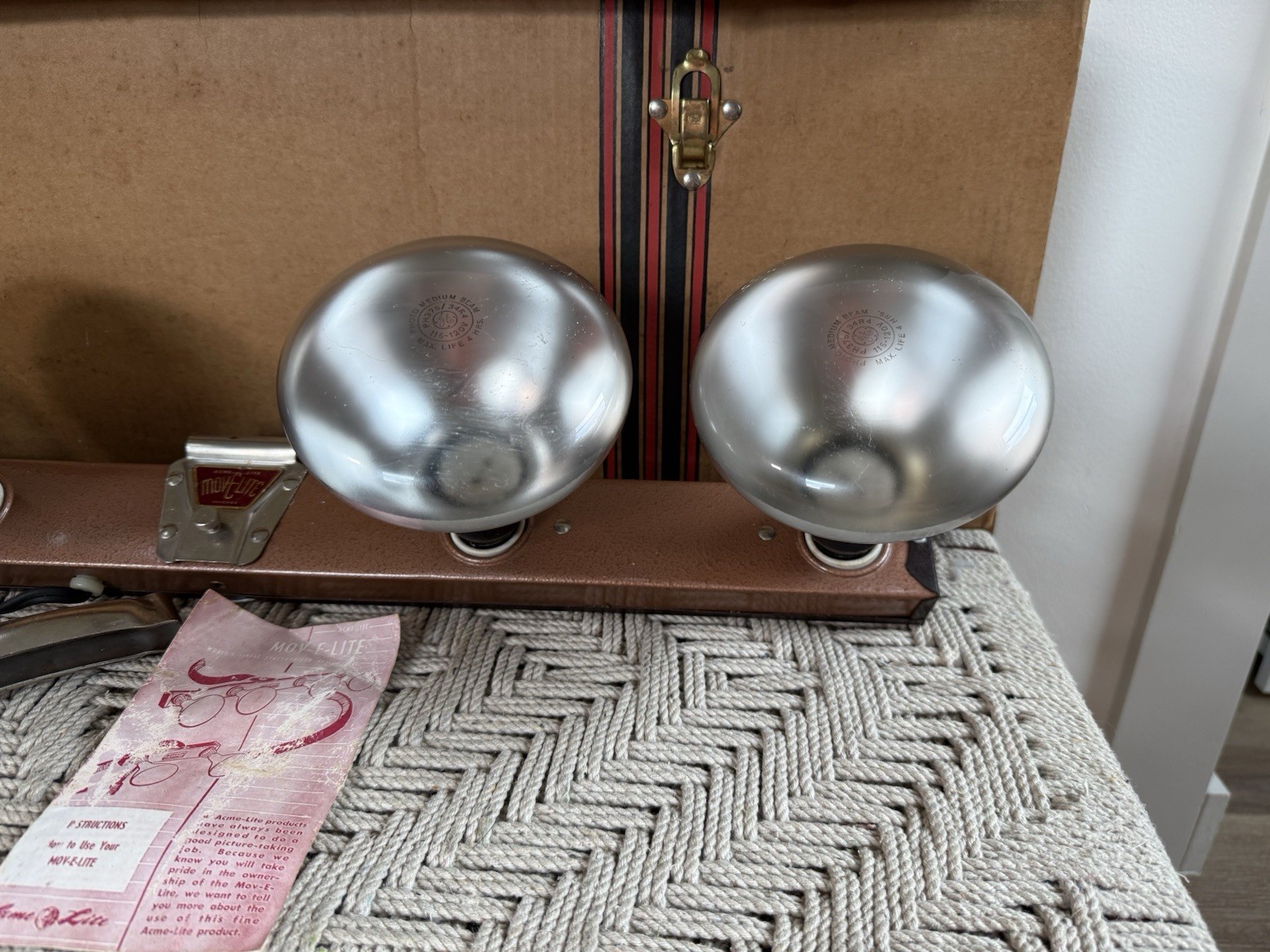 🍊Vintage ACME MOV-E-LITE Movie Film Stage Lighting Model 4 w/ Box WORKS!
