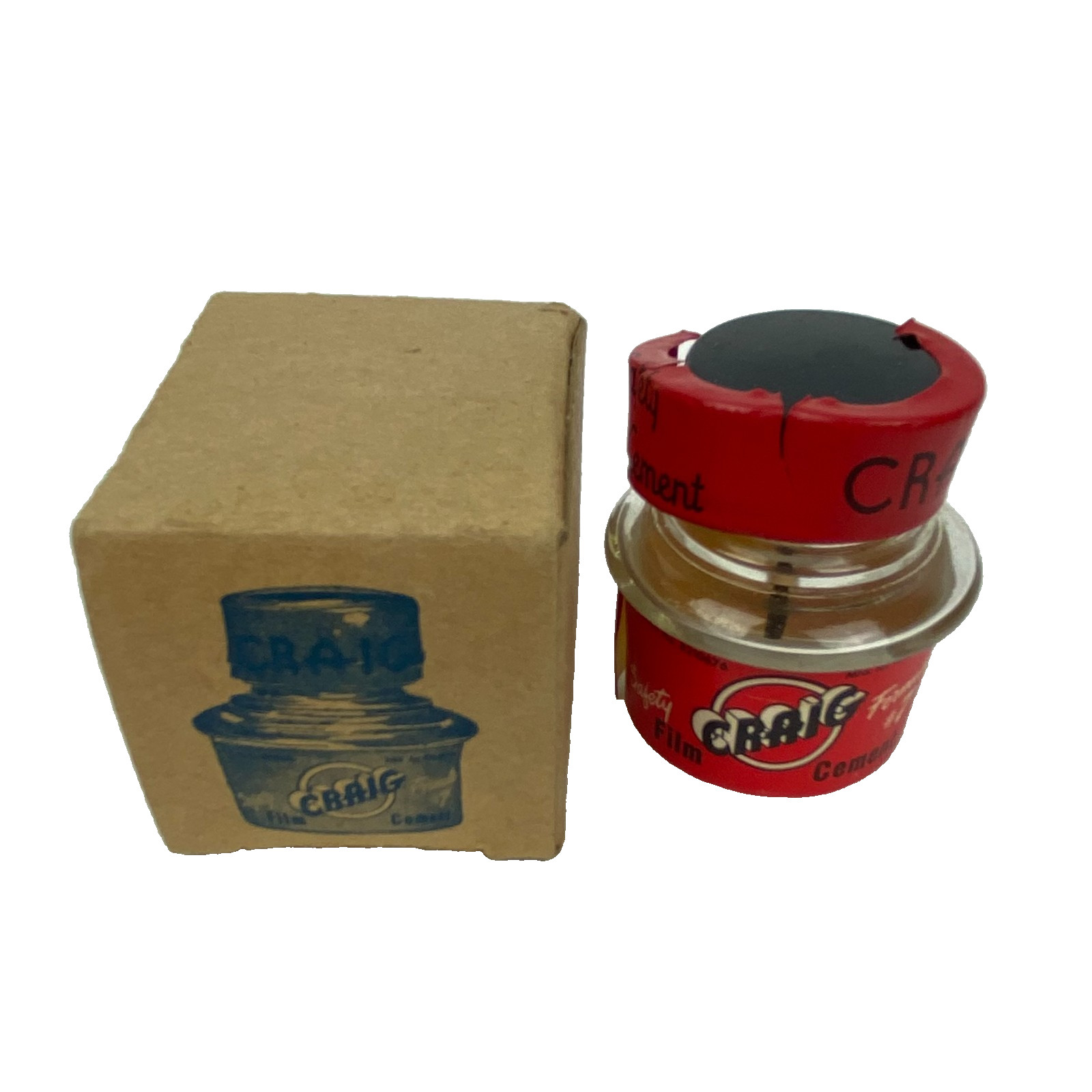 Vintage Craig Film Cement Glass Bottle w Original Box 8mm 16mm Editing