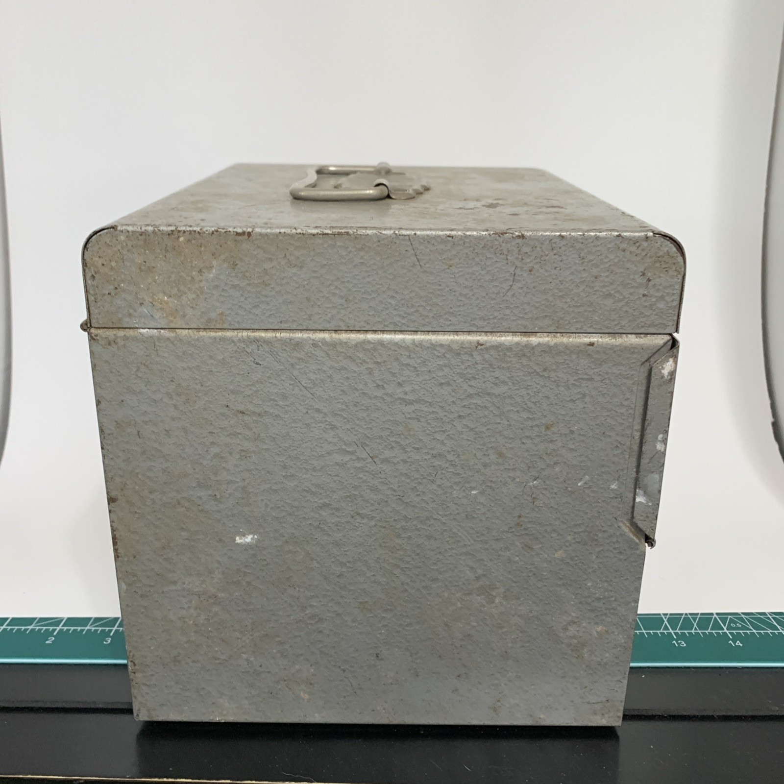 Large Metal Excelsior 8.5”X 7.5”X 7.5” Carrying Case Holds 12 8mm Film Canisters