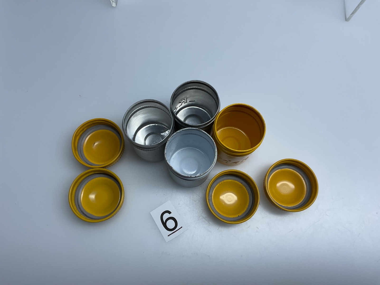 4 VTG Lot Kodak 35mm Film Roll Embossed Container Metal Tin Can Canister yellow