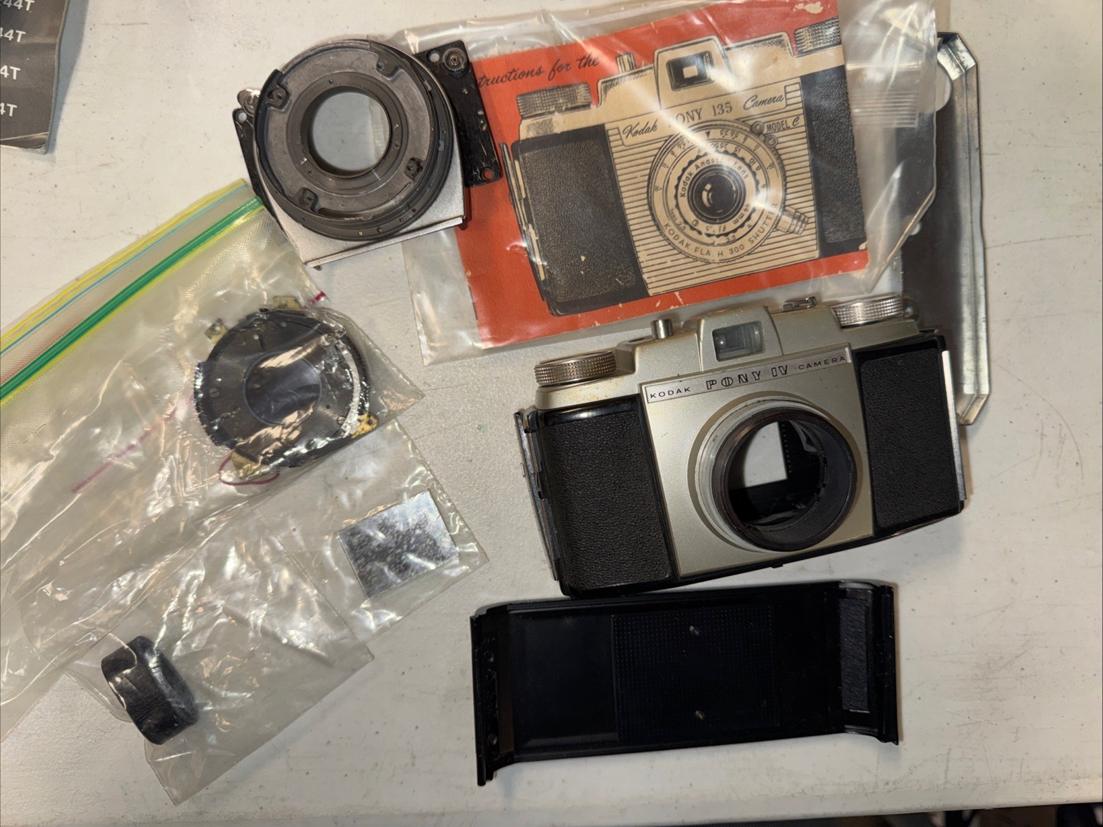 Kodak Pony IV Camera Parts Lot Body Back Cover Internal Parts Repair