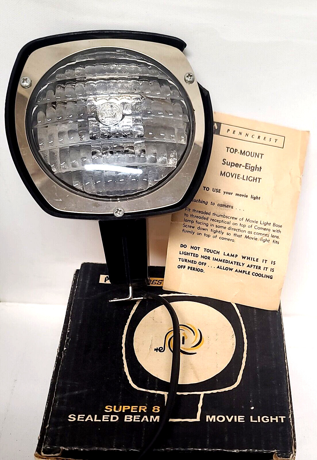 Penncrest Super 8 Sealed Beam Movie Light Photography Working Condition Prop Lit