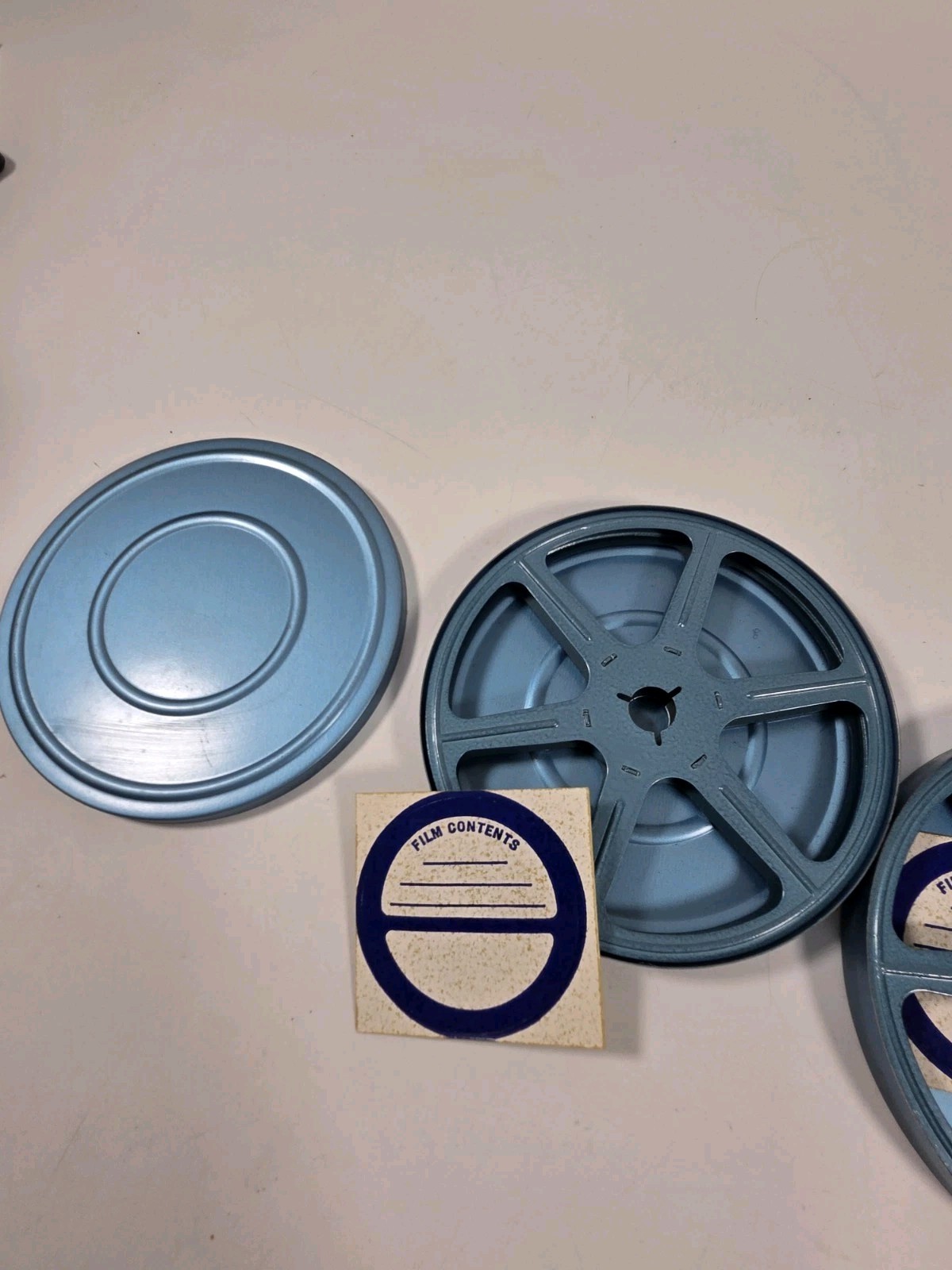 Set Of 3 Vintage Metal 8mm Film Reel And Metal Storage Canister 5 Inches