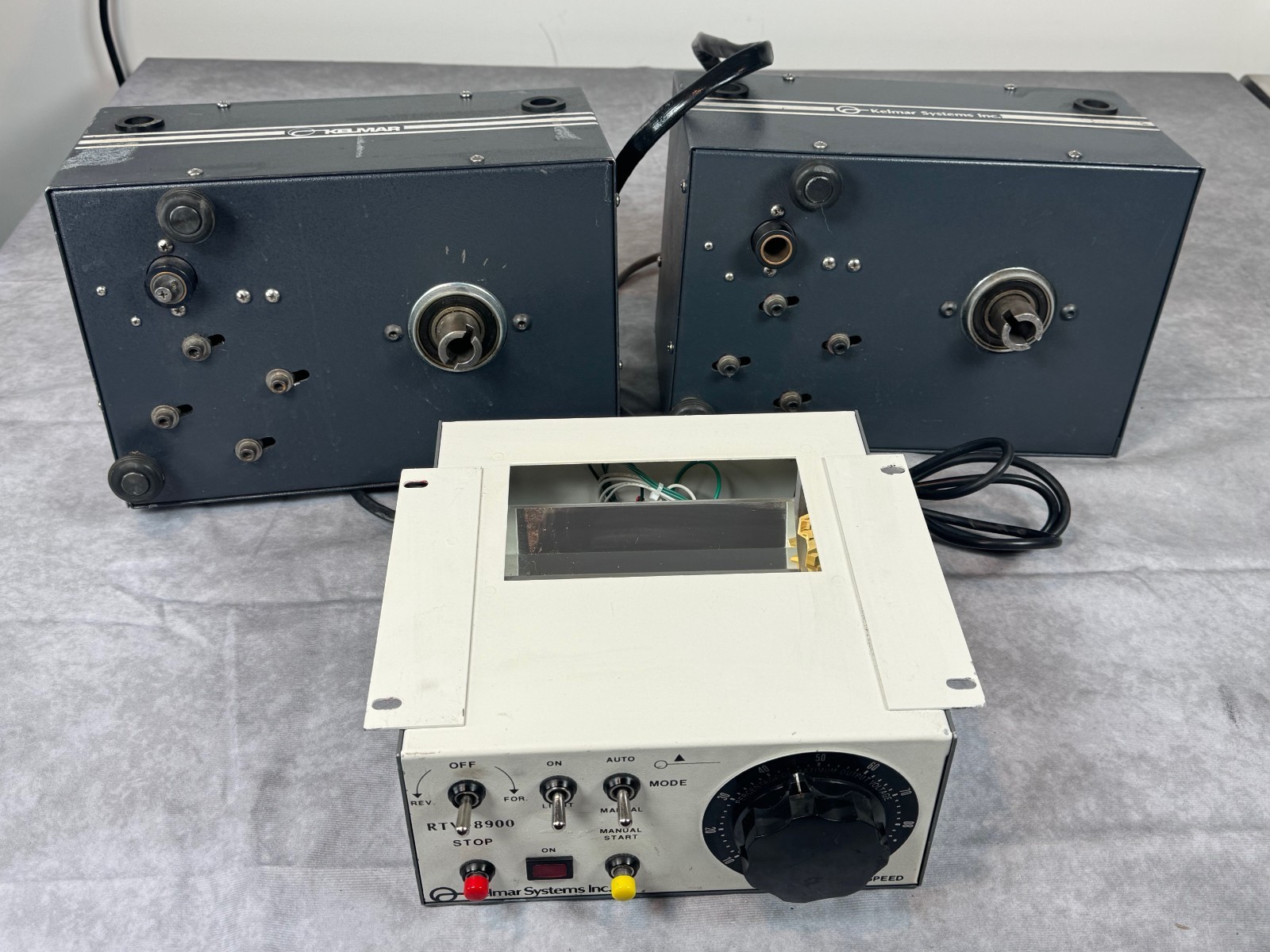 Kelmar RTV 8900 Film Rewind System Controller With 2 Rewind Drive Units
