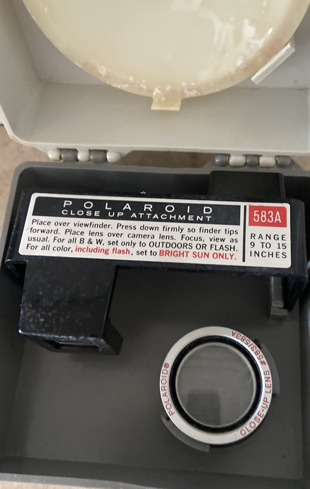 Vintage Polaroid Close-Up Kit #583A with Manual & Case For 250 Land Camera