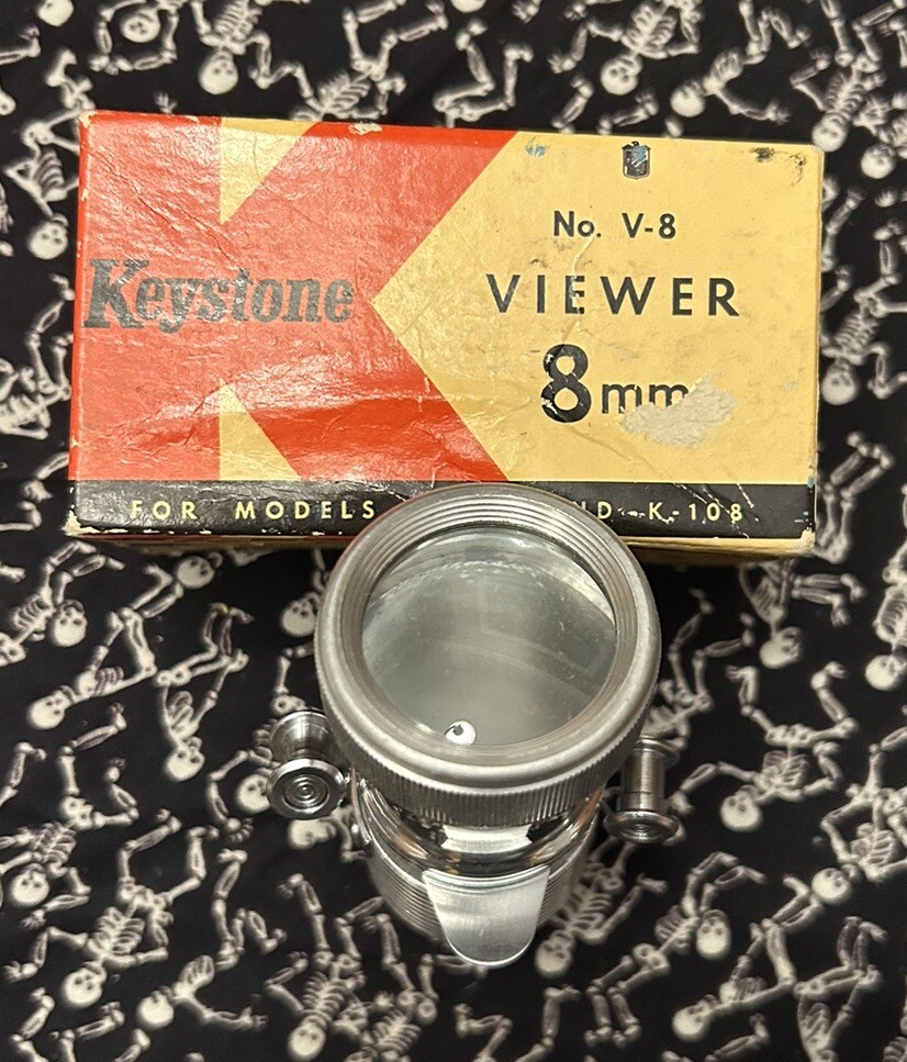 Vintage Keystone No. V-8 8mm Film Viewer in box for Models K-109 + K-108