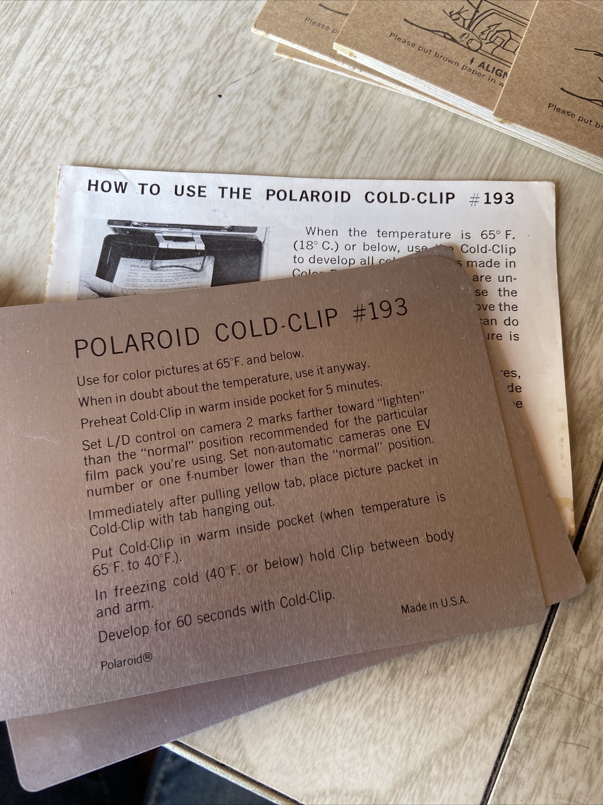 Vintage Polaroid Camera Flashgun #268. With box and Polaroid Cold Clips #193.