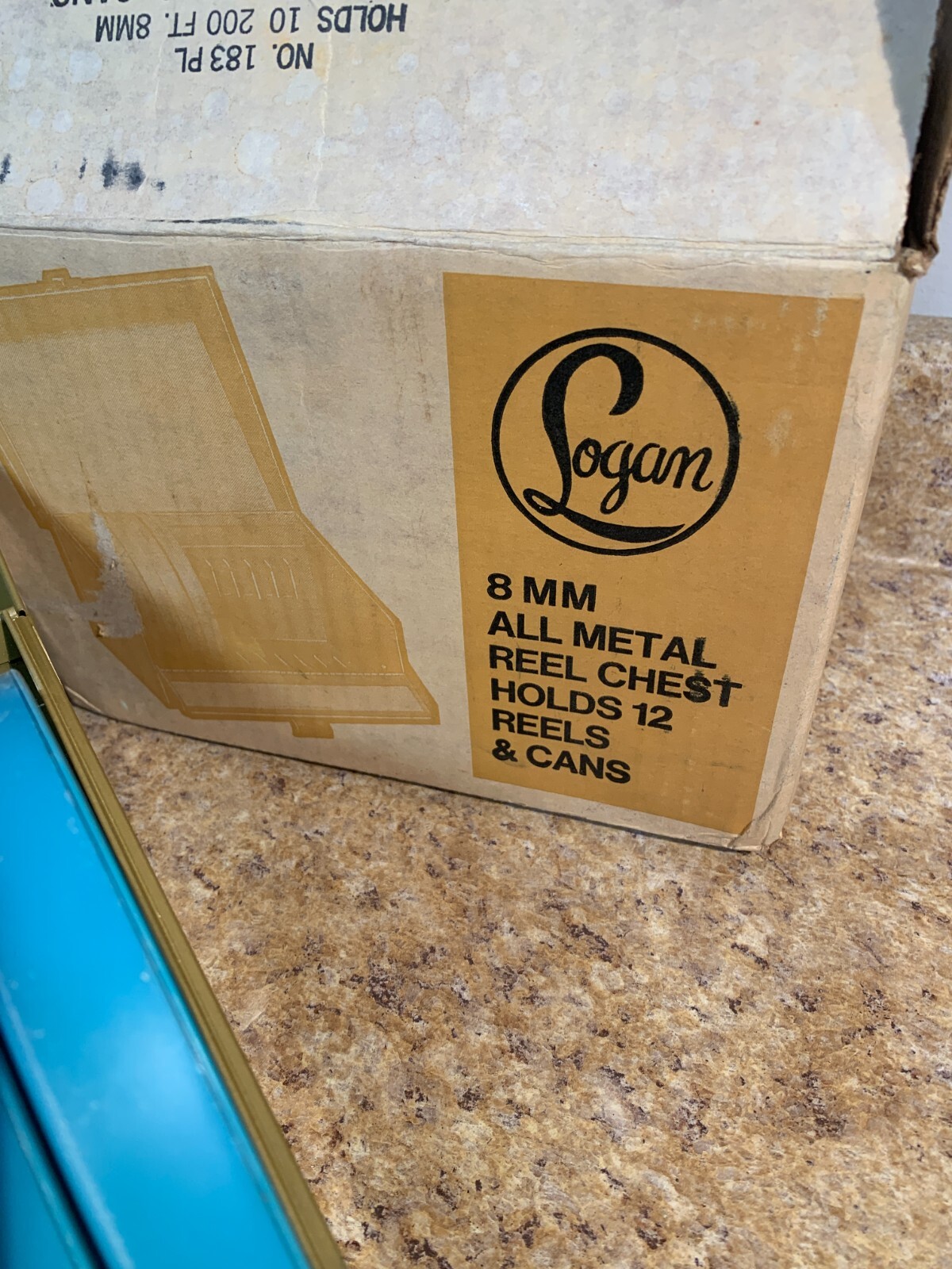 Vintage NEW in box Logan 8mm Film Reel Metal Chest 12 Reels and Cans