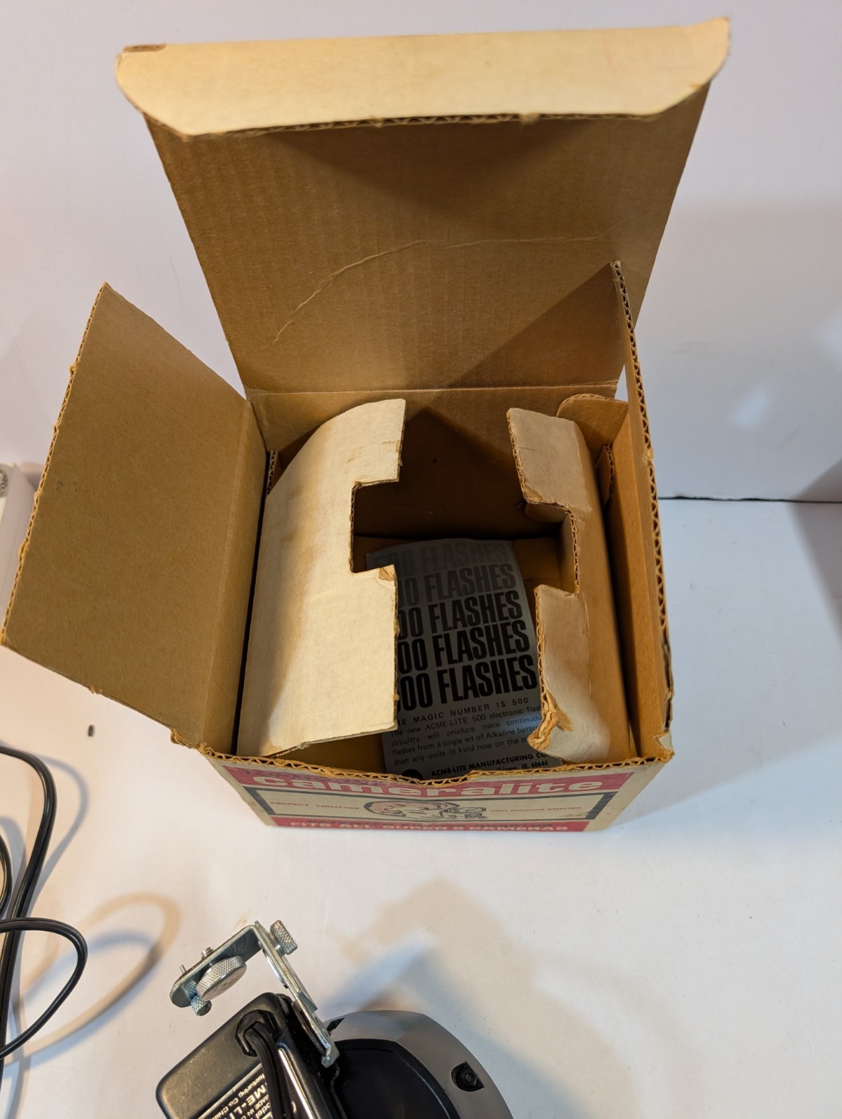 VINTAGE ACME-LITE Topmount Cameralite 91 Movie Camera Light- FITS ALL SUPER 8