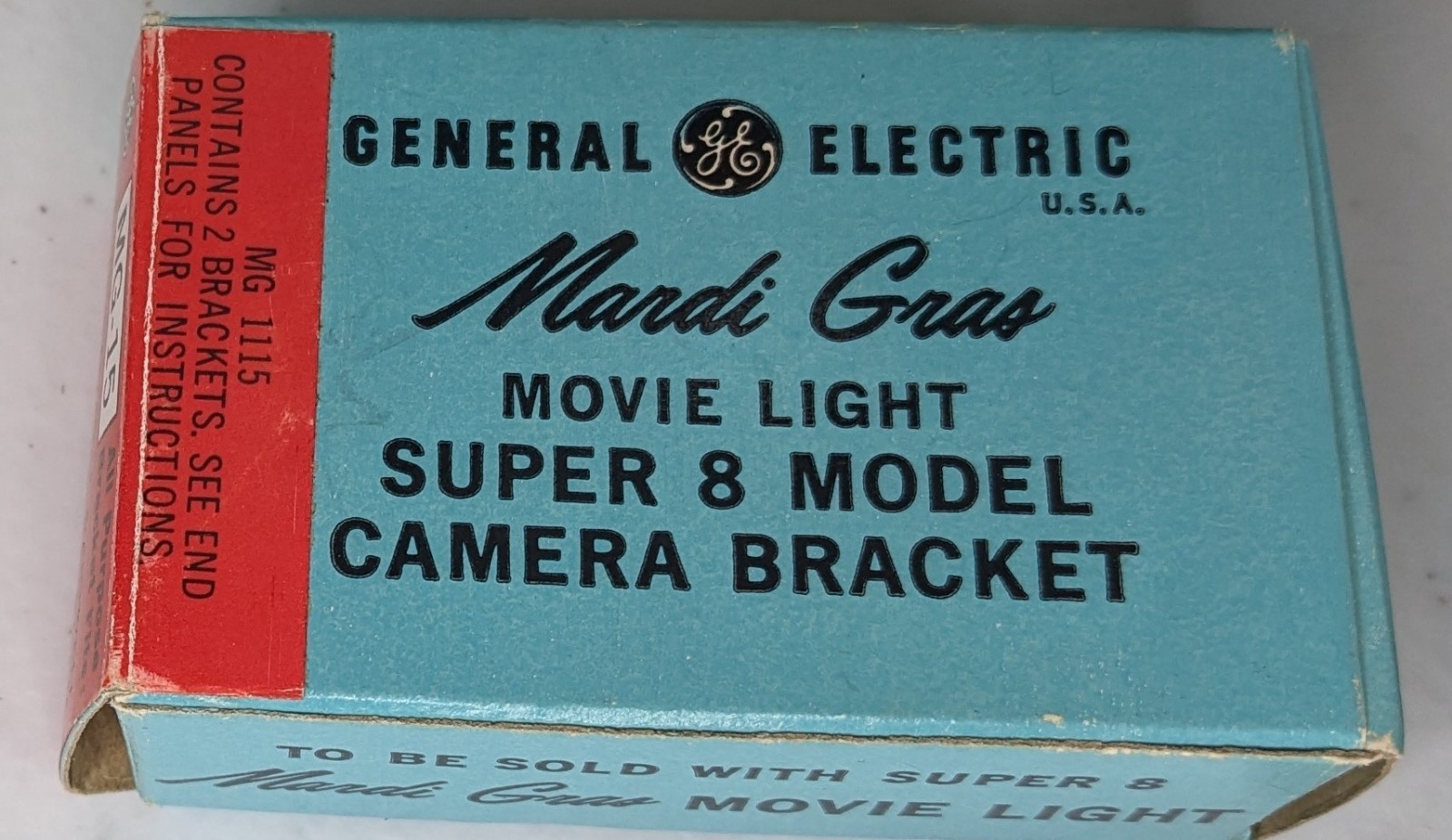 Vintage GE Mardi Gras Super 8 Movie Light MG-2C Tested Working w/Box Instruction