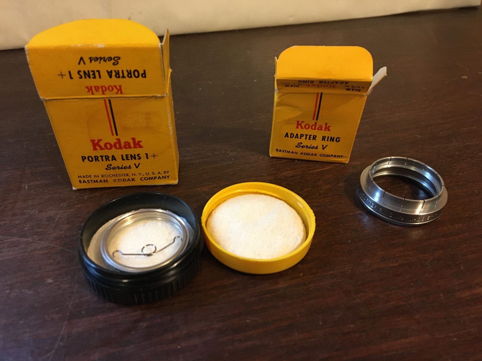 Kodak Vintage Camera Parts, Portra Lens 1+, & Adapter Ring, Series V