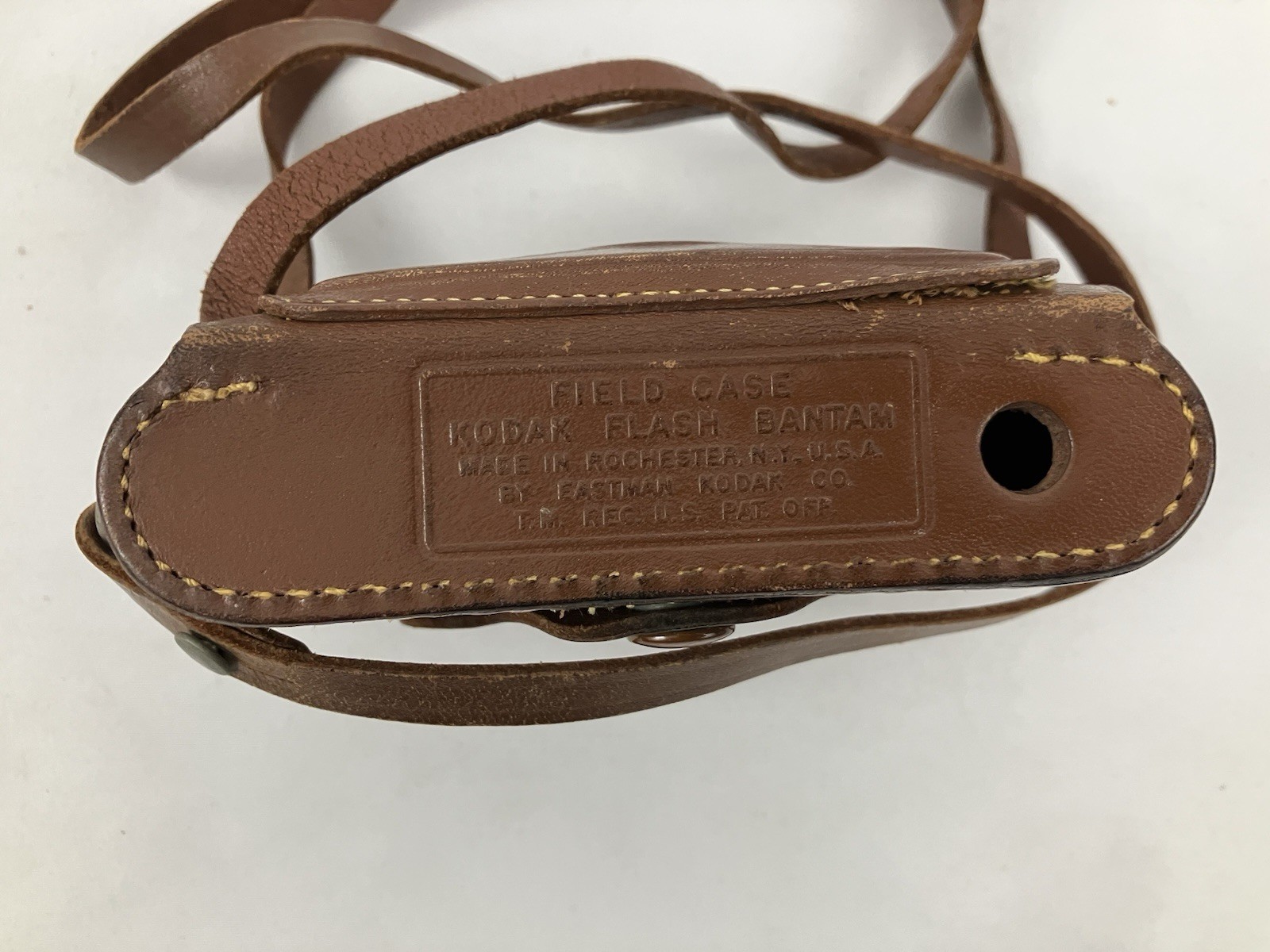Lot 2 Vintage Kodak Leather Camera Cases Brown Embossed Logo Storage
