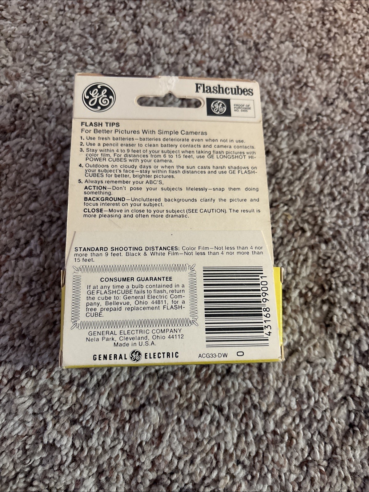 Vintage GE Flashcubes Pack of 3